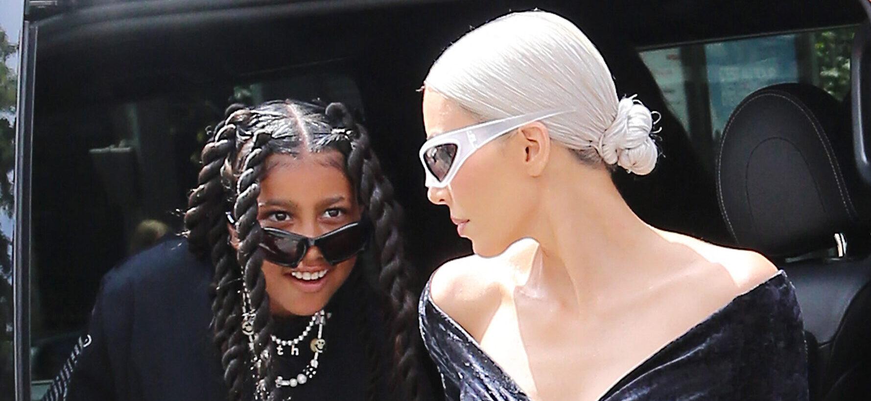 Kim Kardashian and North West going for lunch at L'AVENUE Restaurant