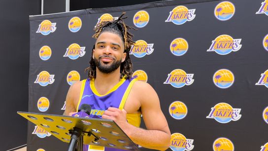 South Bay Lakers G RJ Davis talks postgame after his first career triple double against Salt Lake City Stars on Thursday January 29, 2026