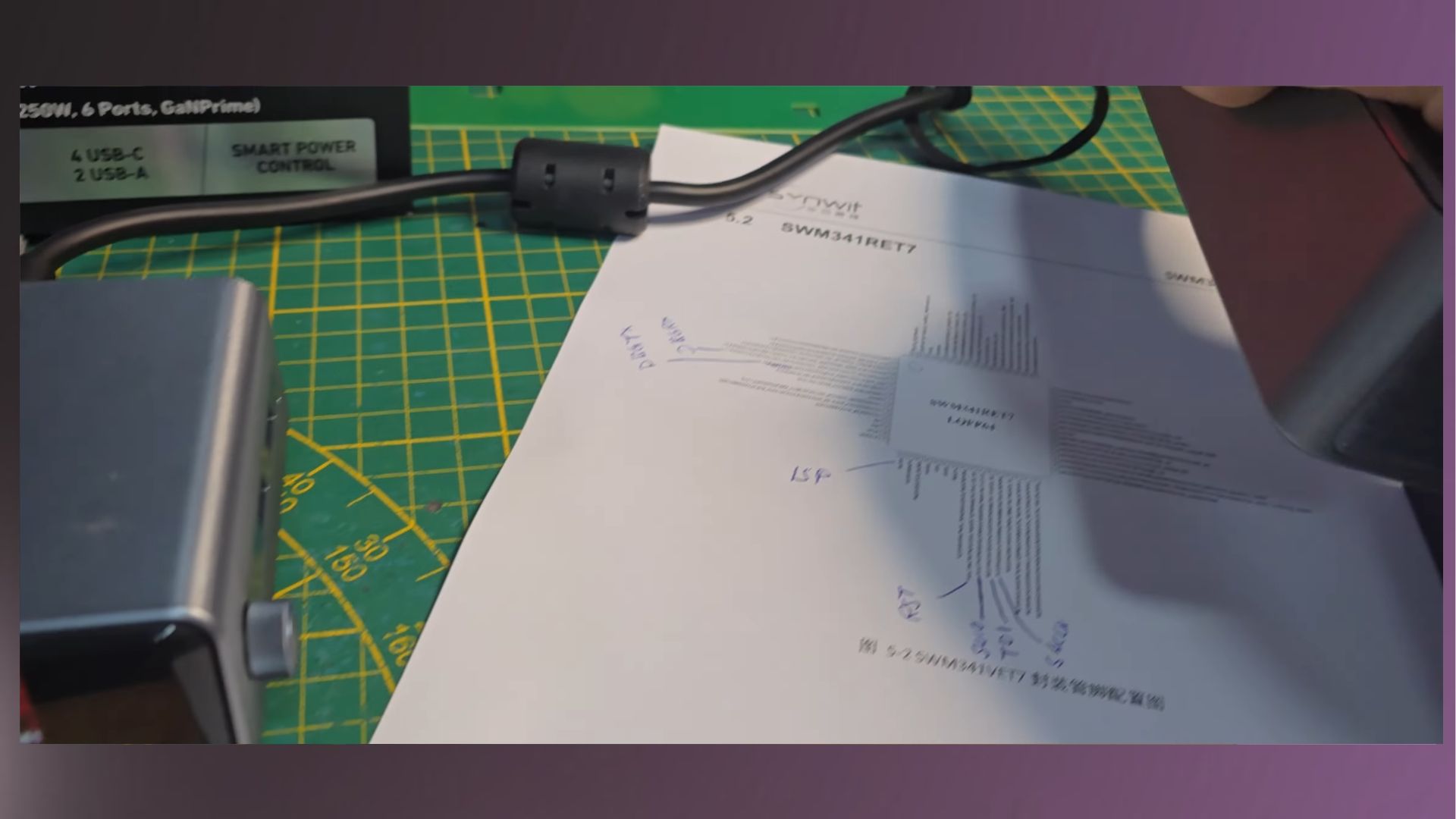 A screenshot from Aaron Christophel's video showing off Doom running on an Anker Prime charging station