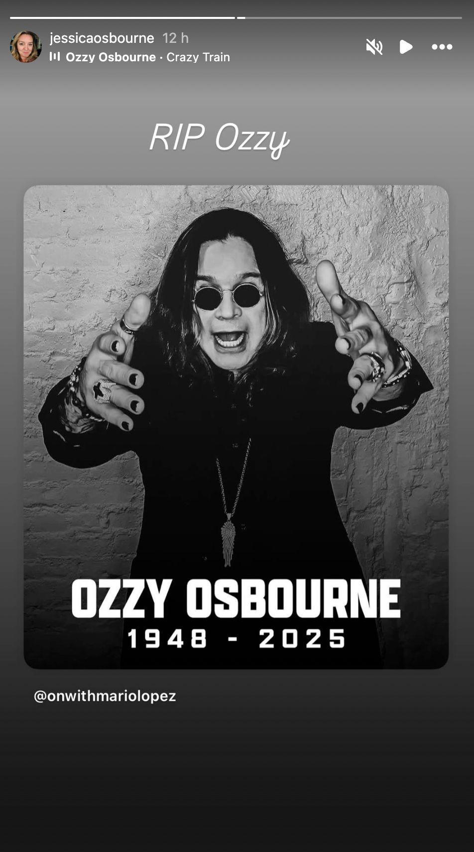 Jessica Osbourne pays tribute to dad Ozzy Osbourne