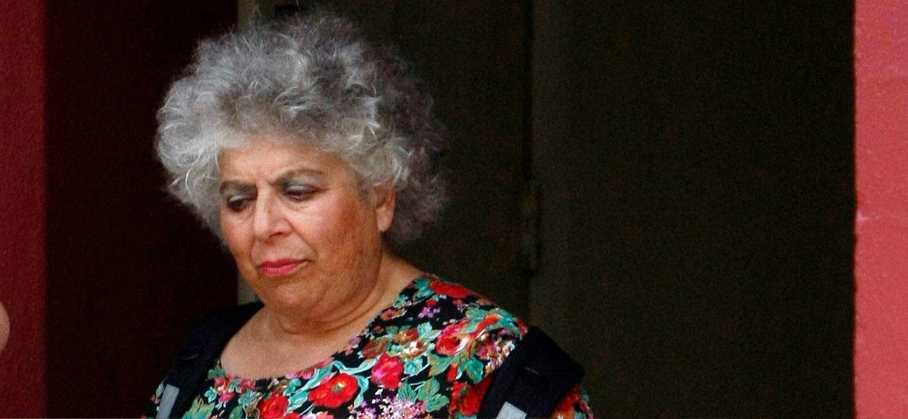 Miriam Margolyes is seen leaving His Majesty's Theatre in Perth Western Australia