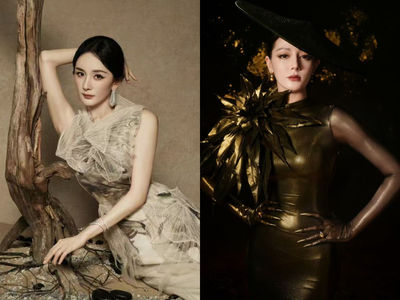 楊冪全球首穿Maison Margiela高訂美出新高度！迪麗熱巴光澤感禮服成焦點