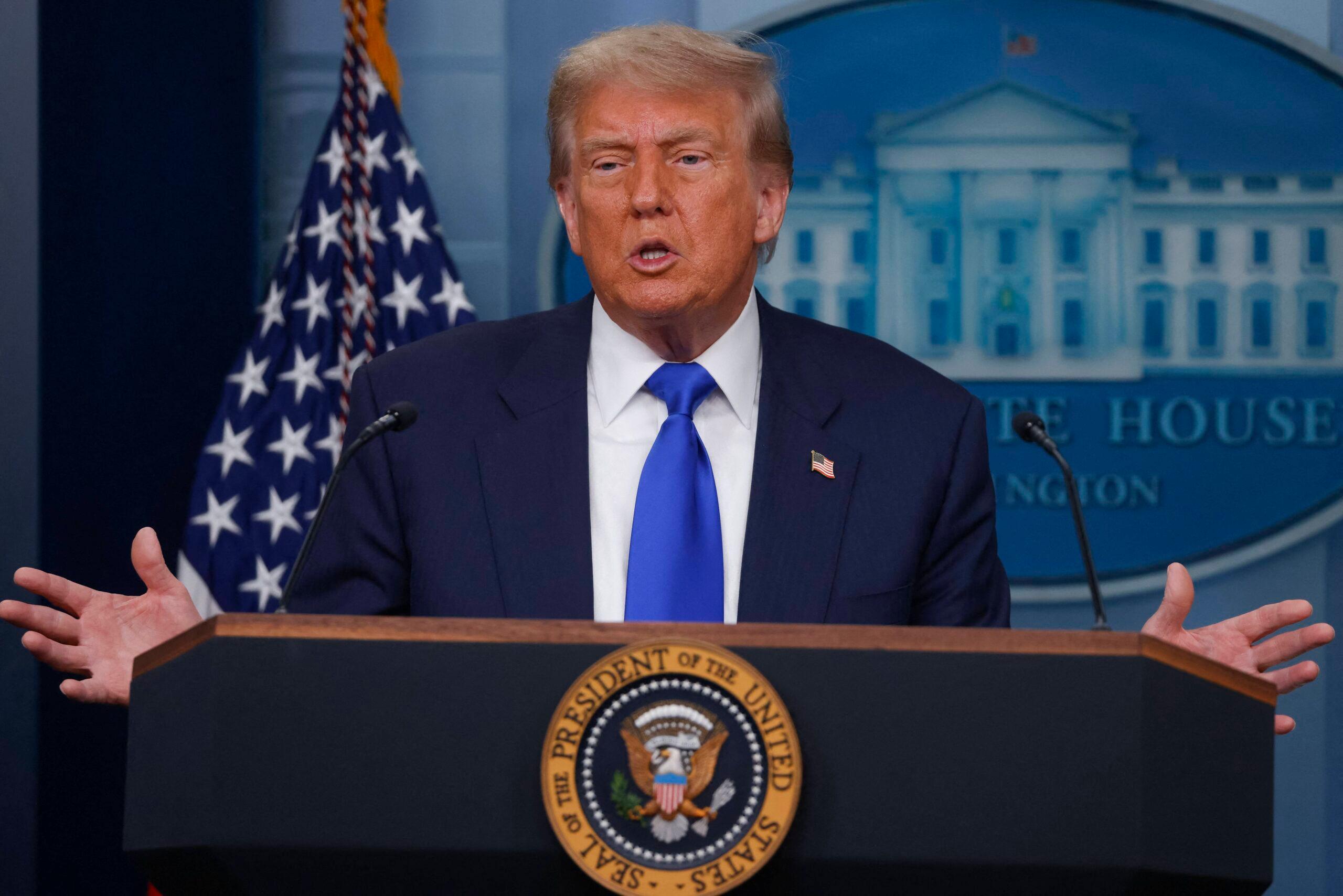 President Trump Holds Press Conference At White House