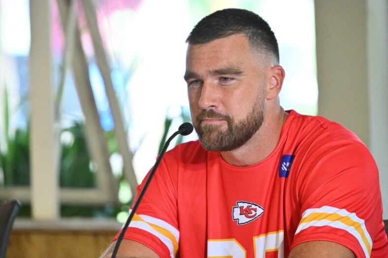 Travis Kelce at Kansas City Chiefs Football Team Practice At Sao Paulo/Brazil