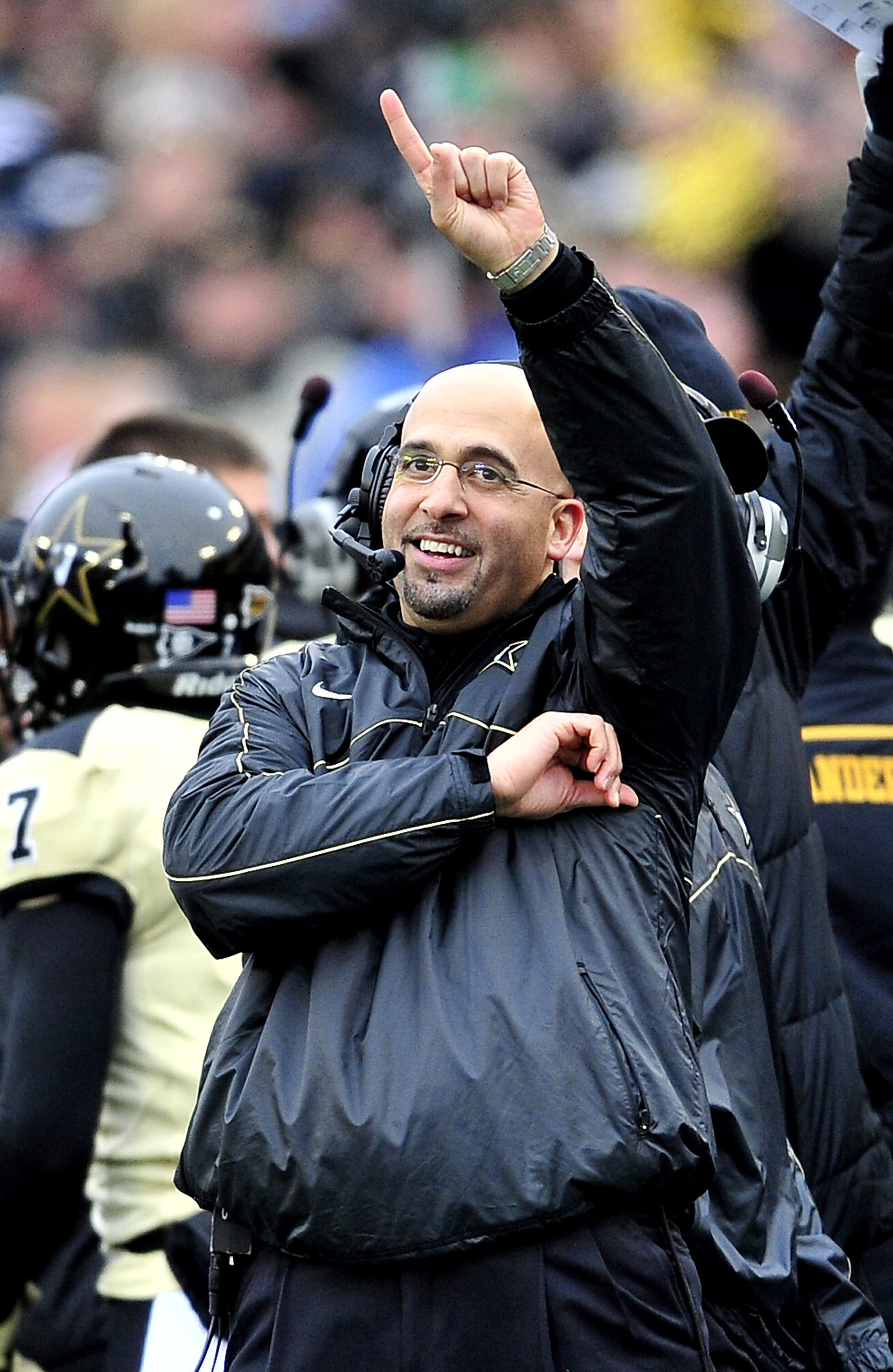 Vanderbilt head coach James Franklin smiles after a good offensive effort against North Carolina State during the Music City Bowl at LP Field in Nashville on Dec. 31, 2012.