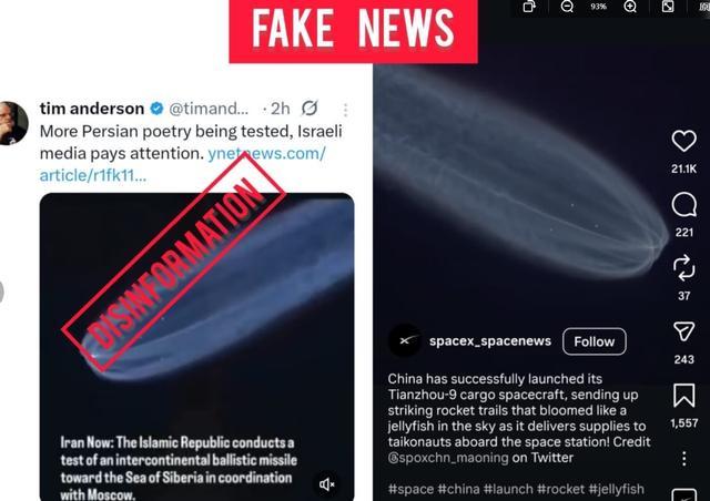 ▲海外网友光速辟谣并指出就是天舟发射视频的翻转