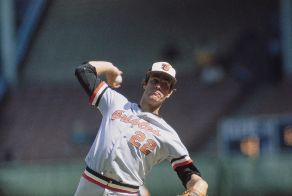 Jim Palmer of the Baltimore Orioles pitching the ball, New York, September 1976. (Photo by UPI/Bettmann Archive/Getty Images)