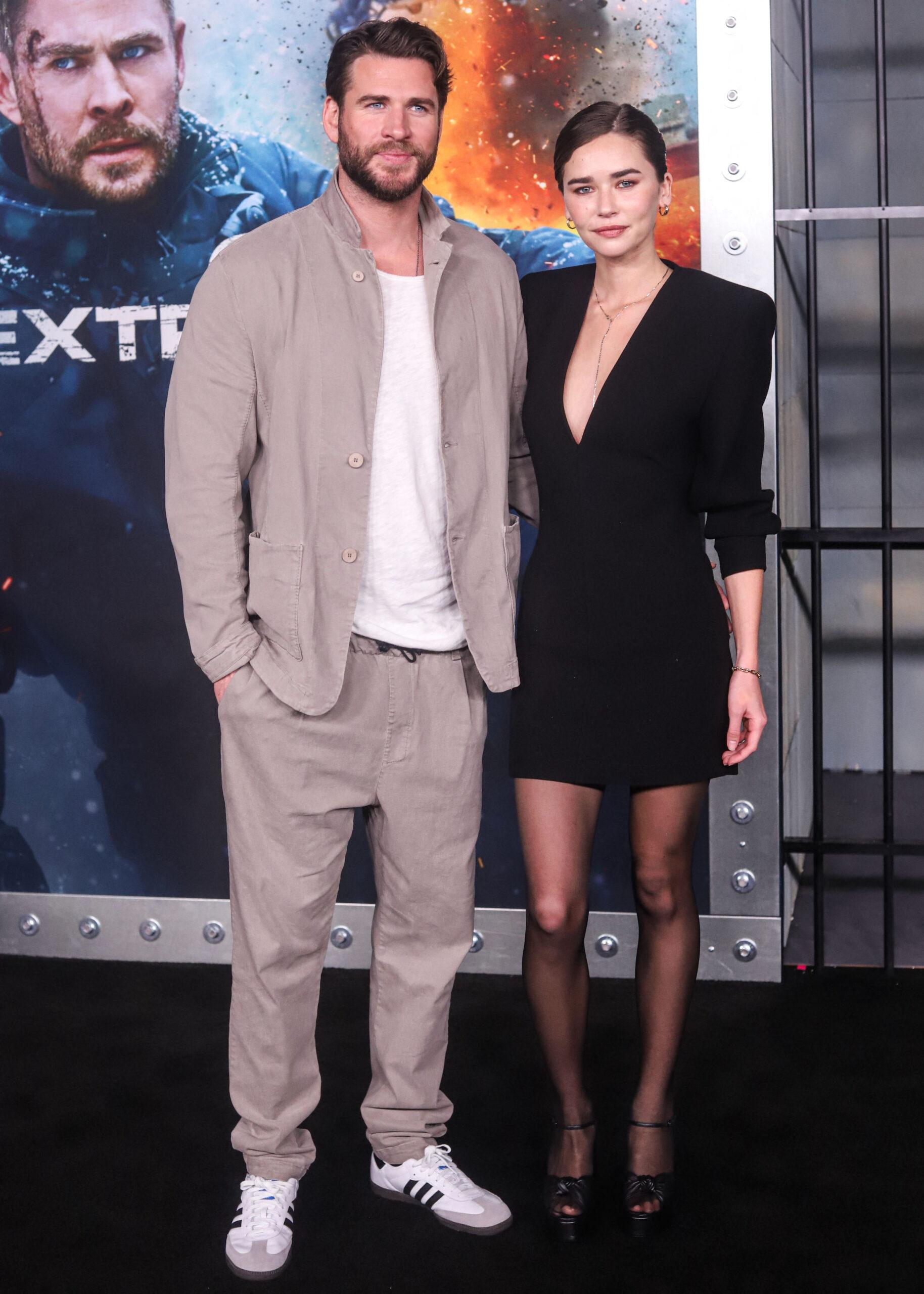 Liam Hemsworth and Gabriella Brooks at the New York Premiere Netflix's 'Extraction 2'