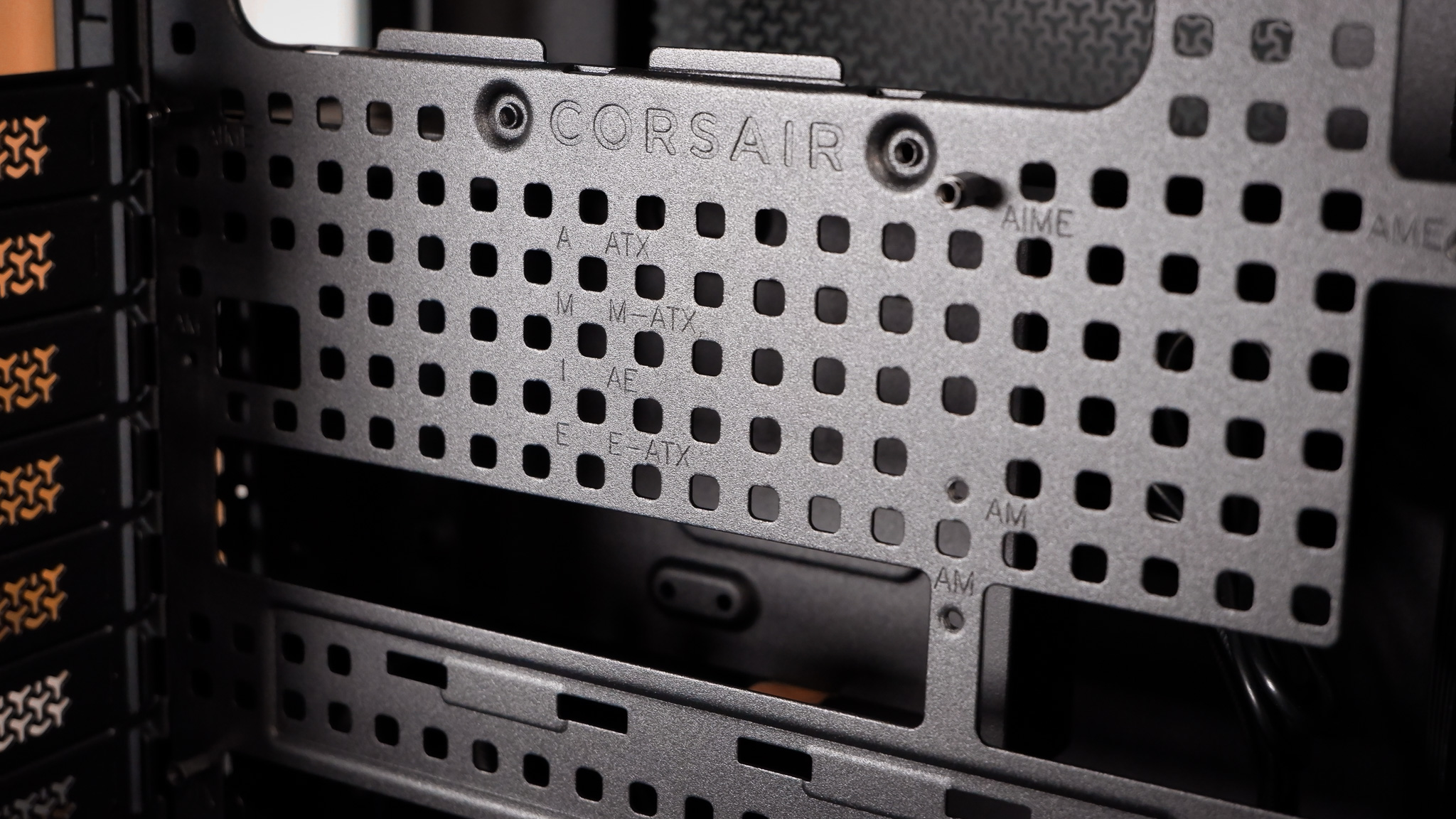 A Corsair Air 5400 PC case on a desk with various parts installed.