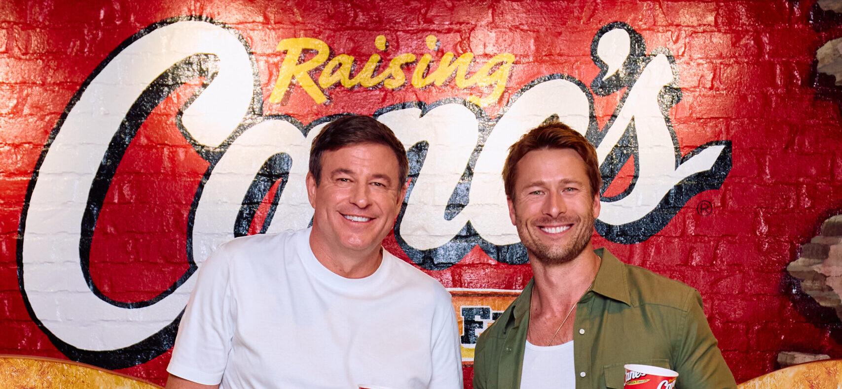 Glen Powell and Todd Graves at launch party