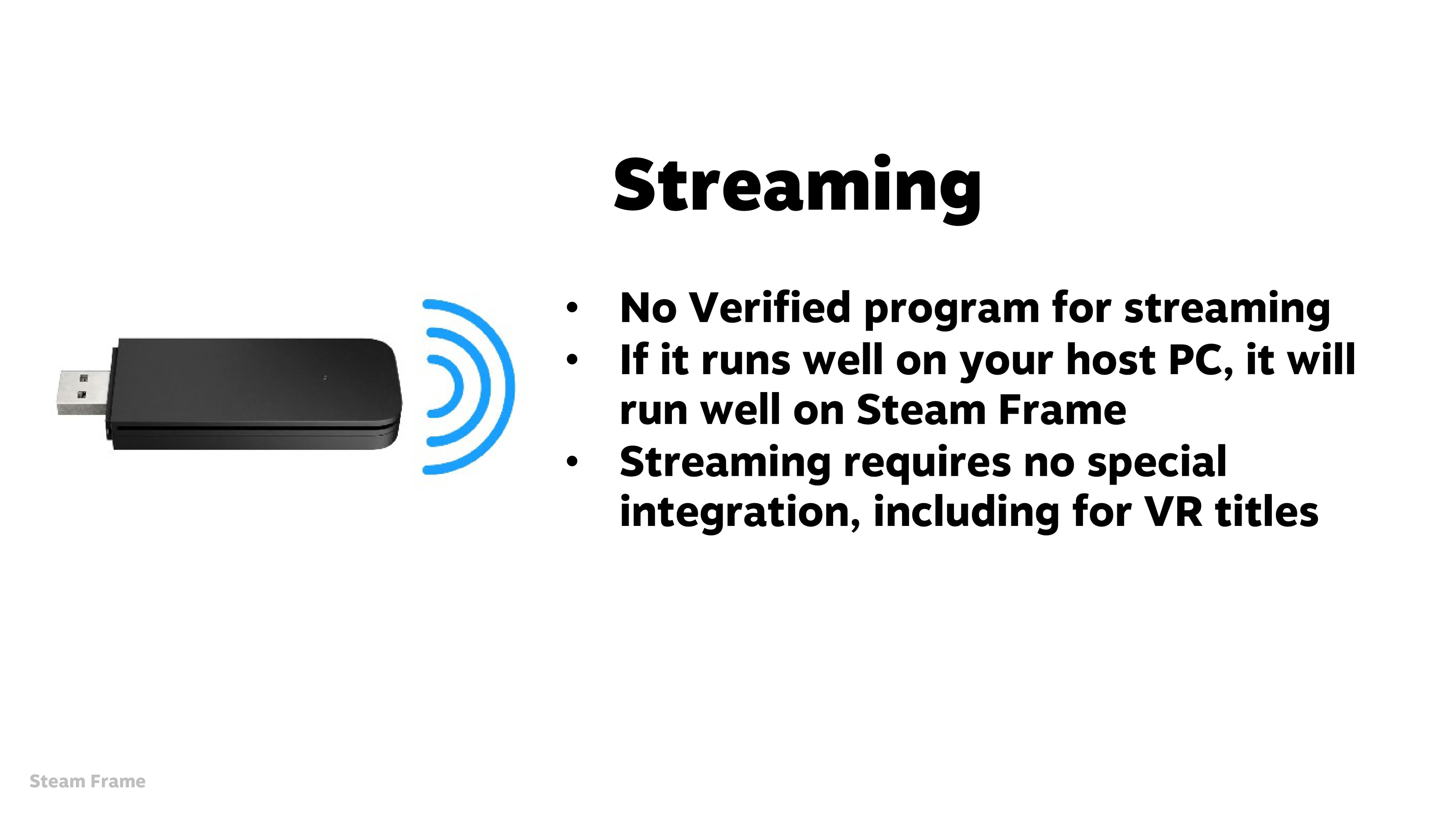 Presentation slide from Valve's Steam Hardware Talk at GDC 2026