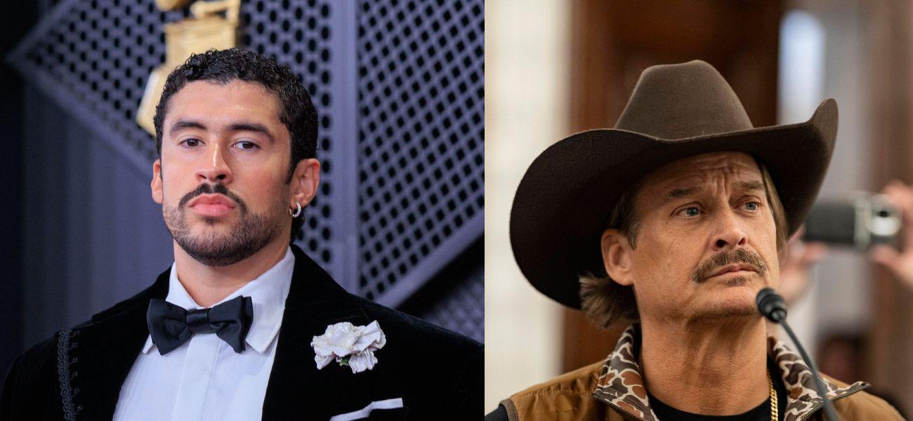 Photo collage of Kid Rock and Bad Bunny.