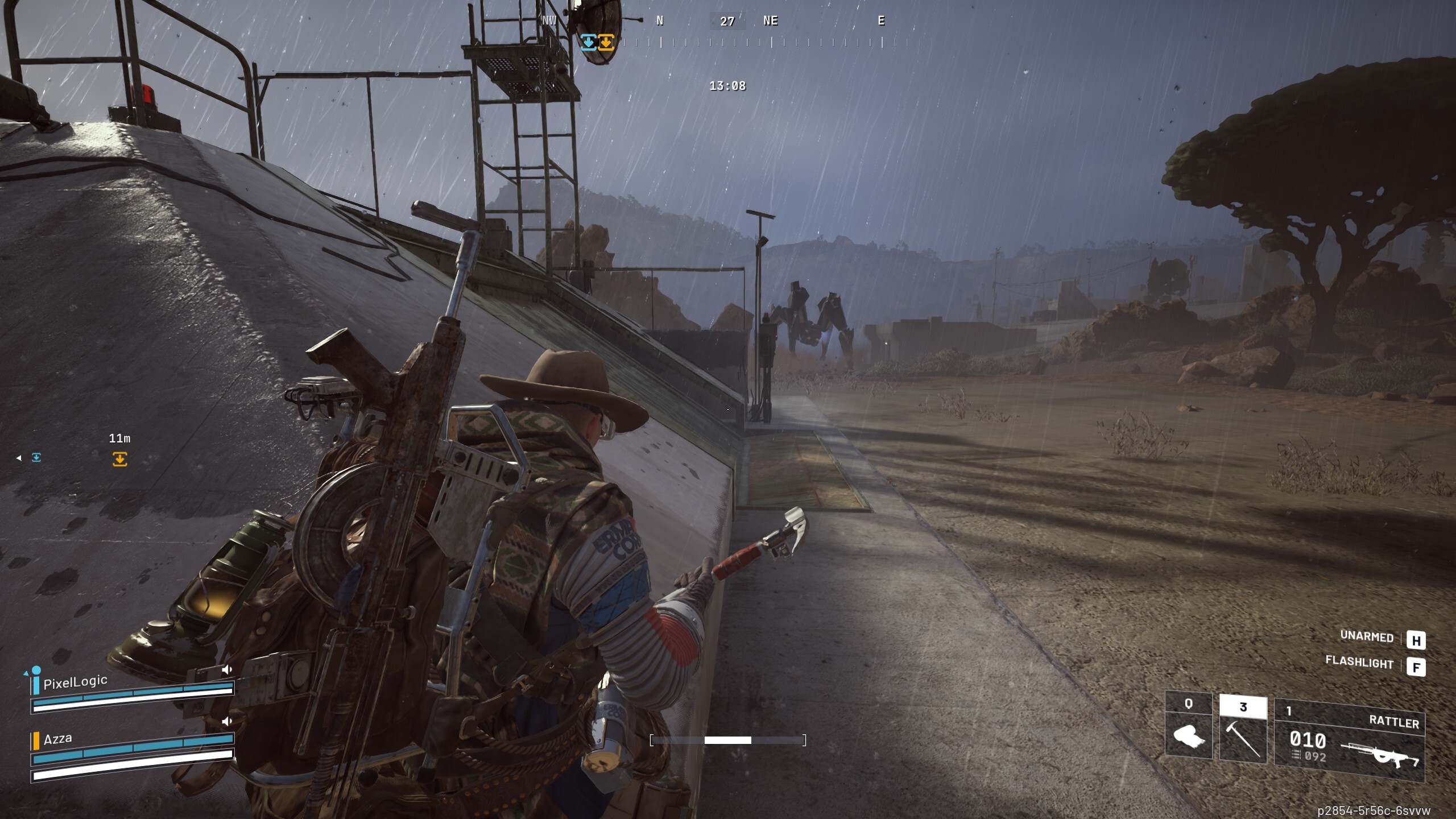 He's just standing there, menacingly!