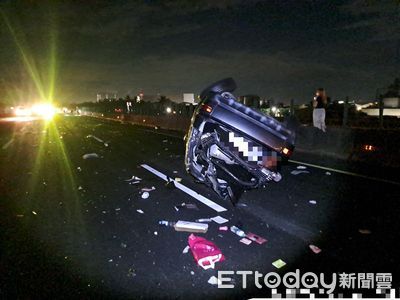 快訊／國1北台南仁德段凌晨「4車連環撞」　1女重傷