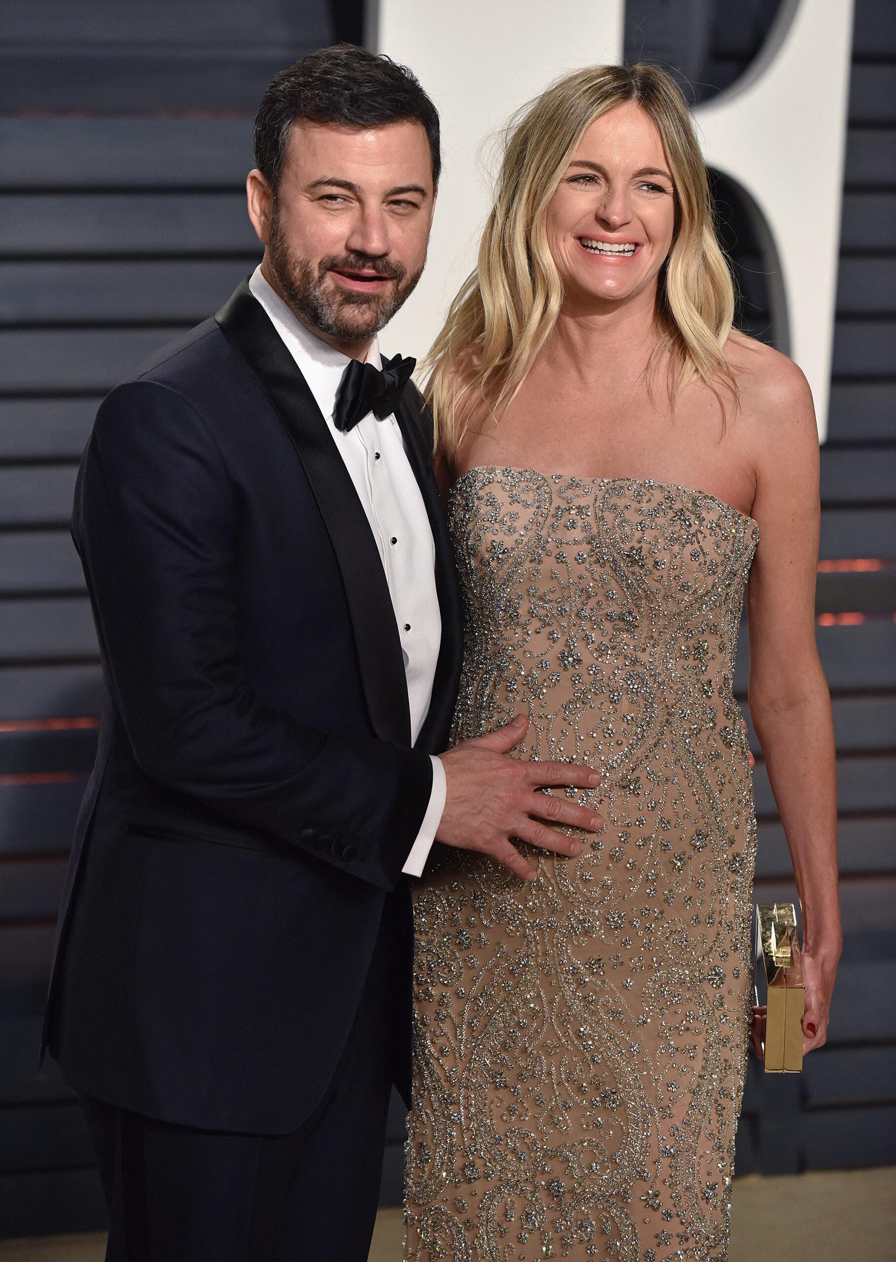 Jimmy Kimmel and Molly McNearney arrive for the Vanity Fair Oscar Party in Beverly Hills