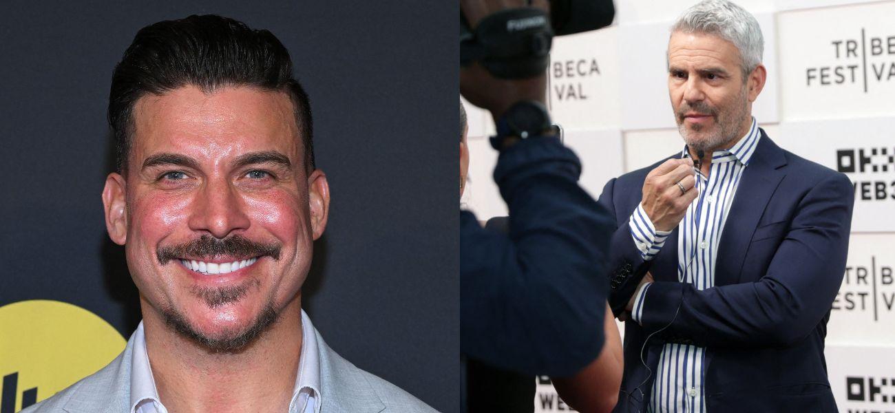 Photo collage of Andy Cohen and Jax Taylor.