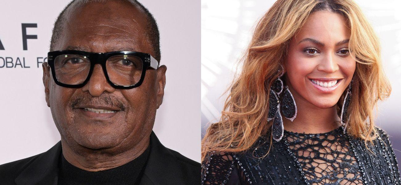 Photo collage of Beyonc&eacute; and her dad, Mathew Knowles.