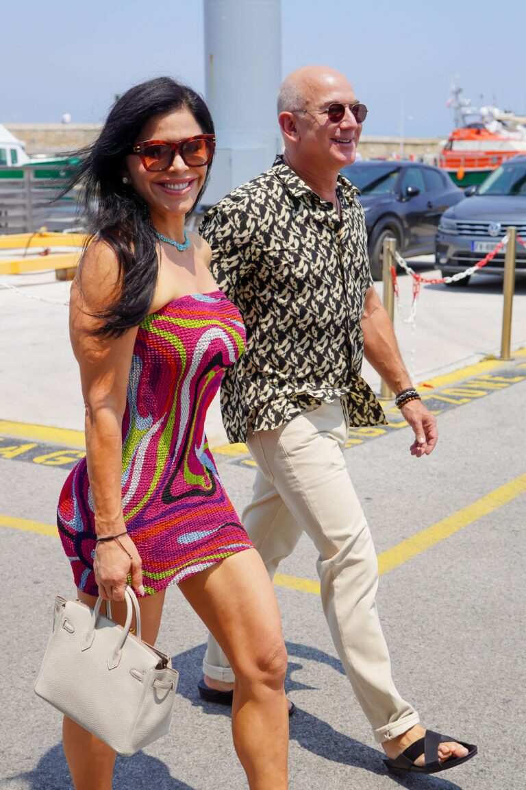 Jeff Bezos and Lauren Sanchez are seen out for a walk in St-Tropez