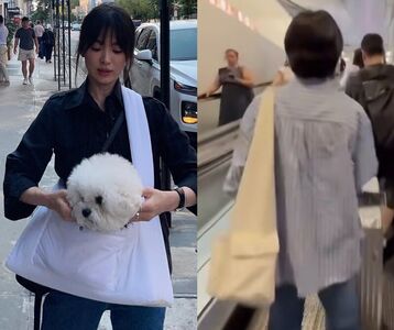 宋慧喬登機包詢問度暴增！簡約三角大包時髦又能裝　同場加映平價類似款