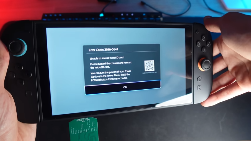 A screenshot from Better Gaming's YouTube video trying to put an SSD in a Nintendo Switch 2