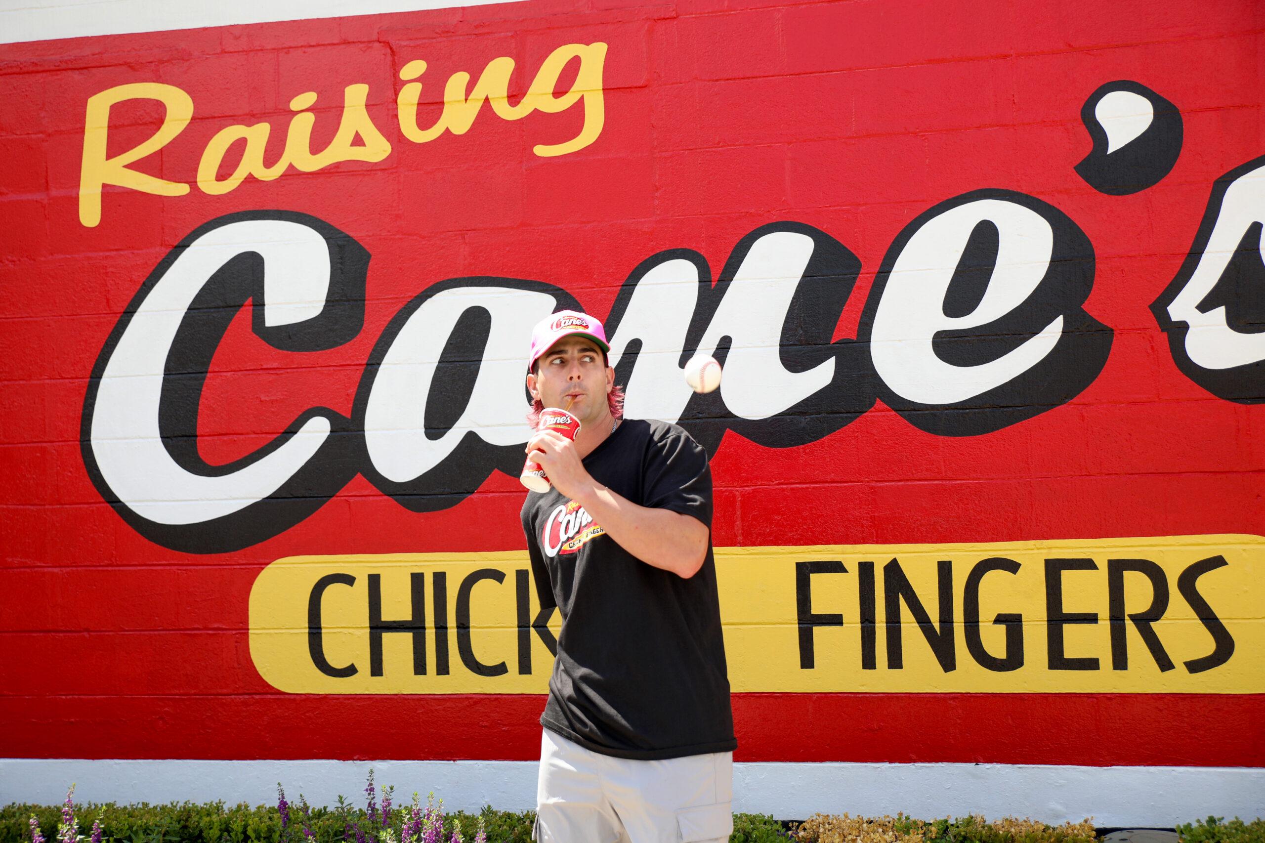 Banana Ball Star Tanner Thomas Captures Social Content At Raising Cane's In Baton Rouge