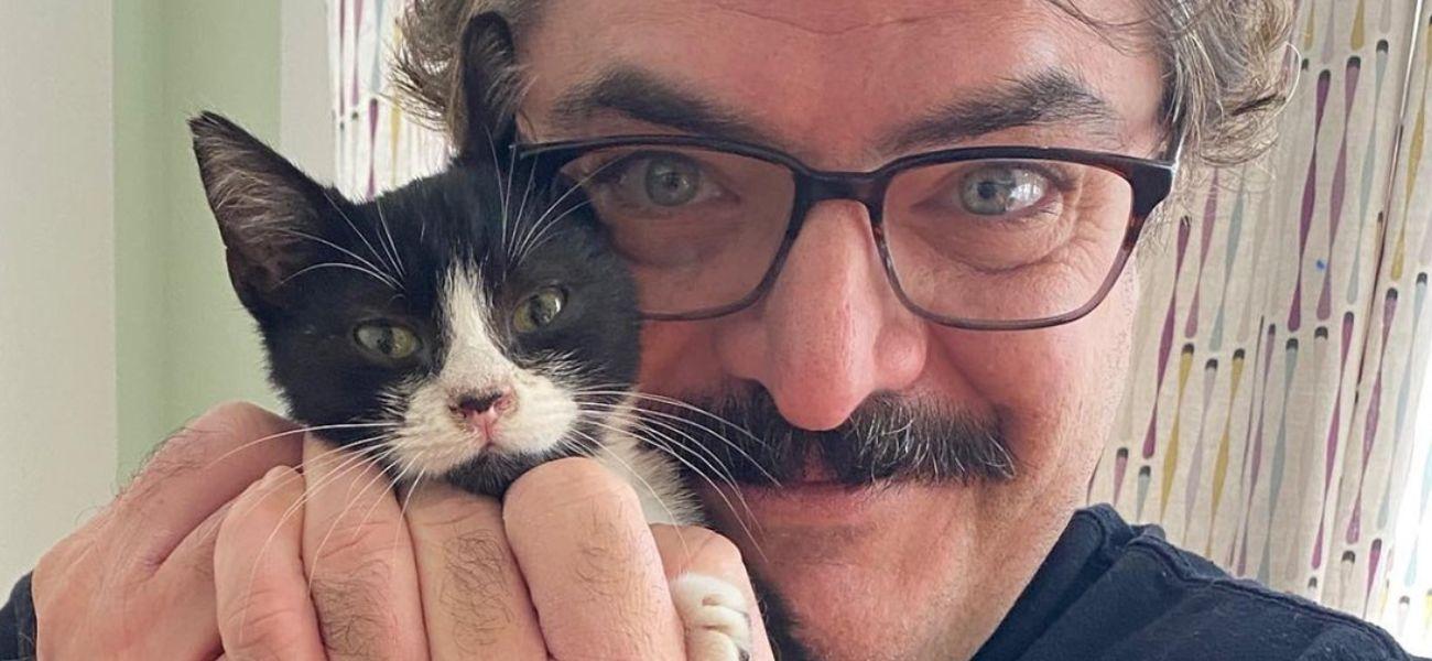 Steven W. Bailey selfie with his cat