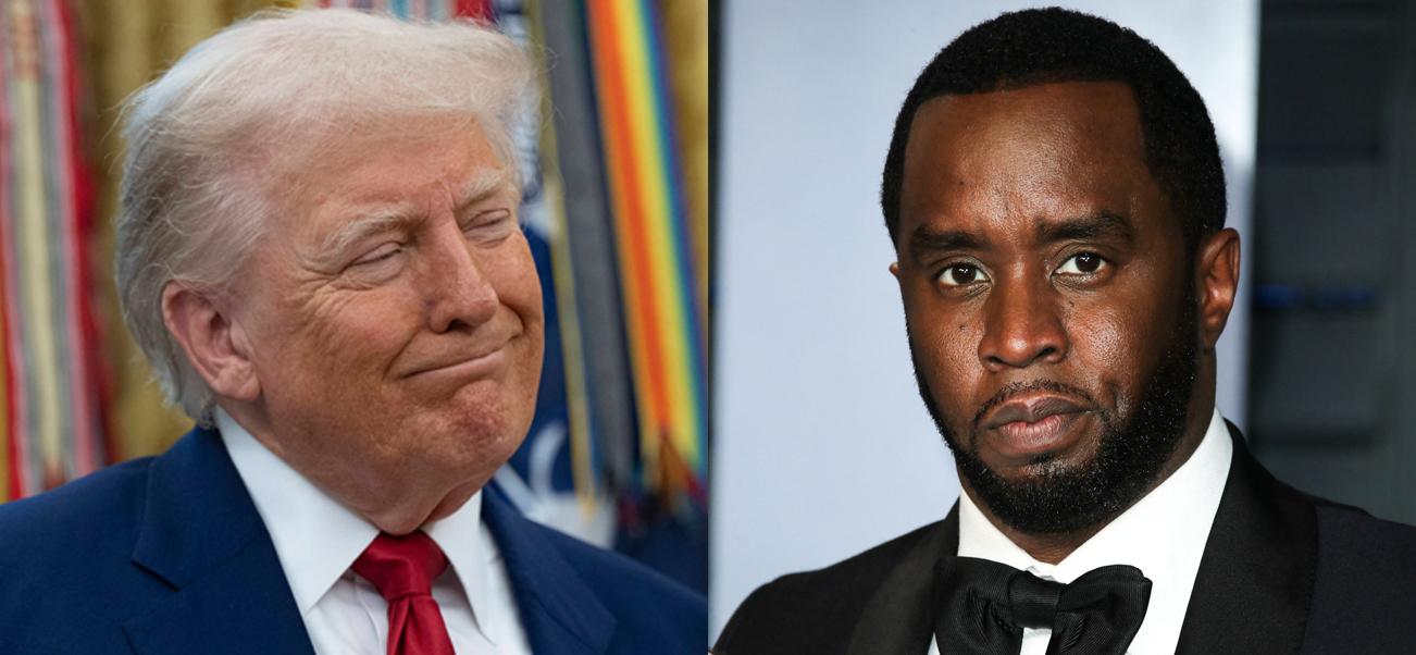 A photo collage of Donald Trump and Diddy