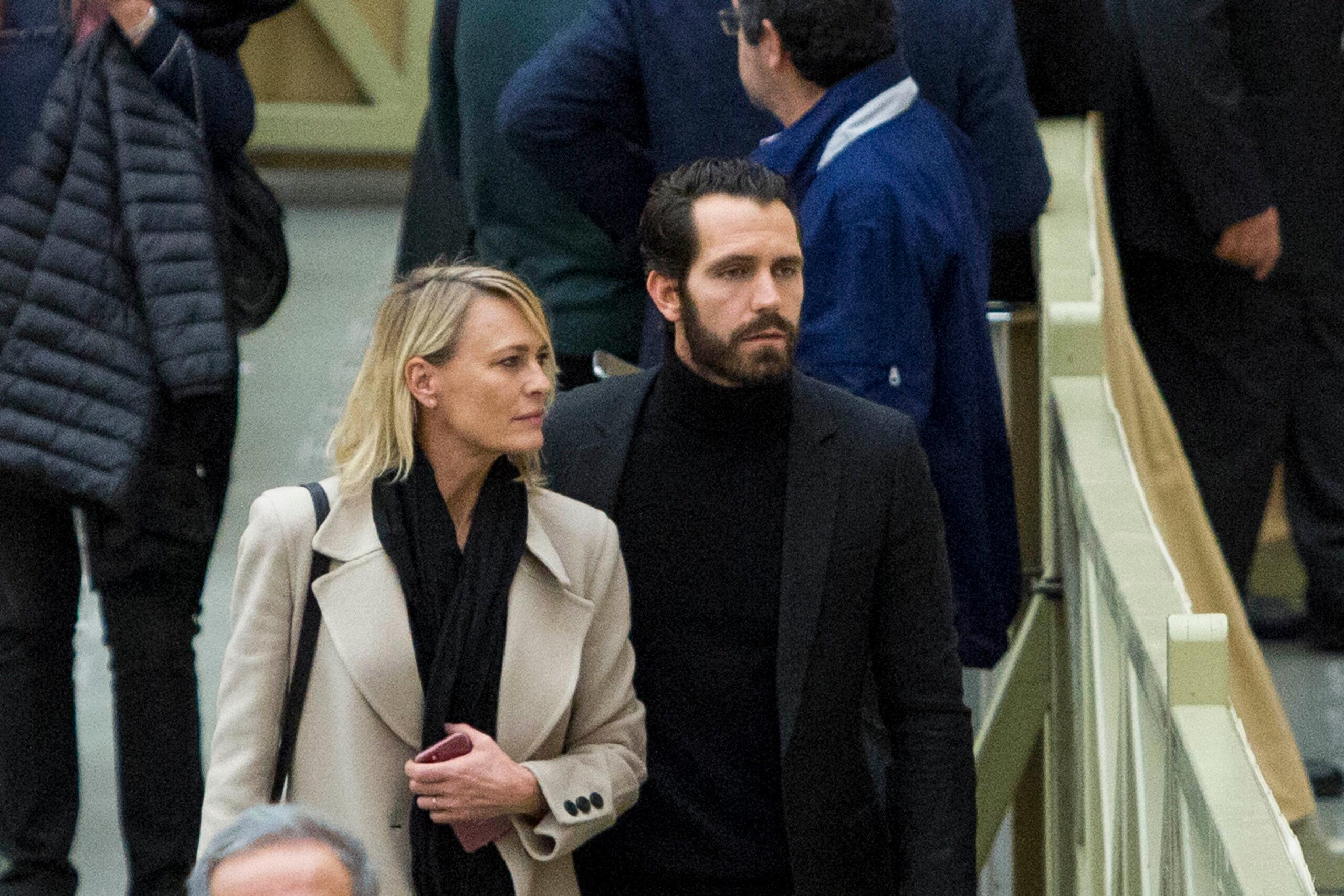 Robin Wright and Clement Giraudet at Vatican to meet Pope Francis