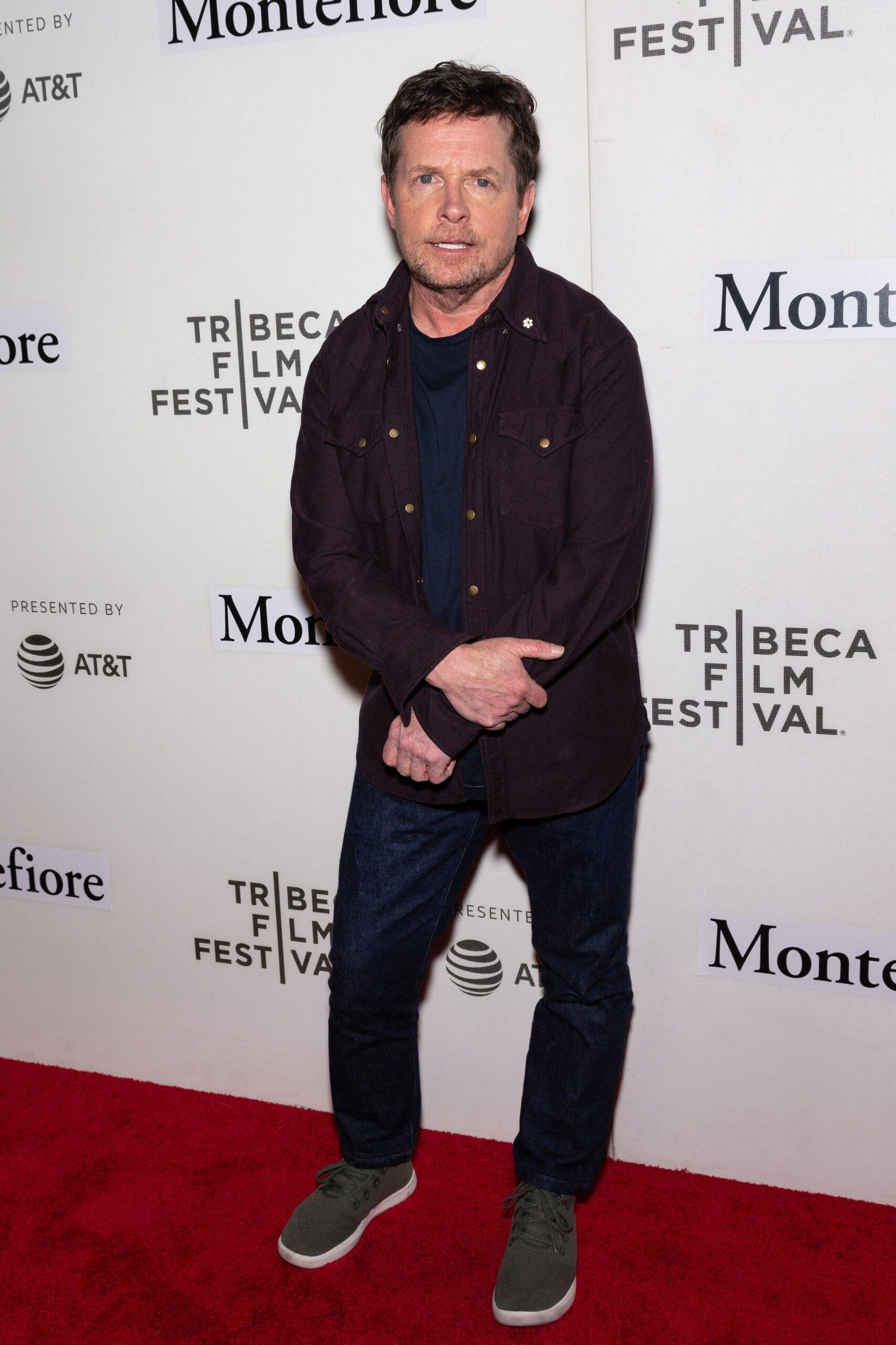 Michael J. Fox attends red carpet for the Tribeca Talks - Storytellers - 2019 Tribeca Film Festival at BMCC Tribeca PAC on April 30, 2019 in New York City.