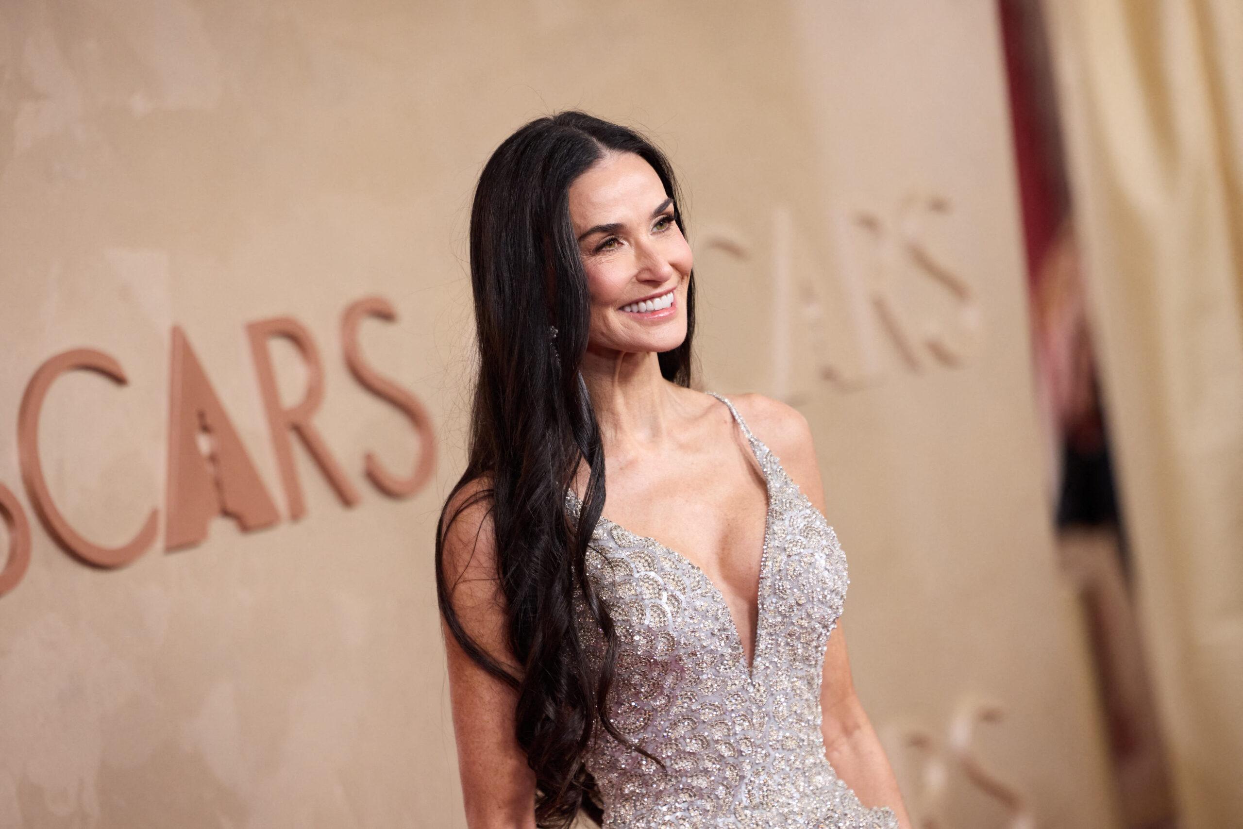 Demi Moore on the 2025 Oscars red carpet