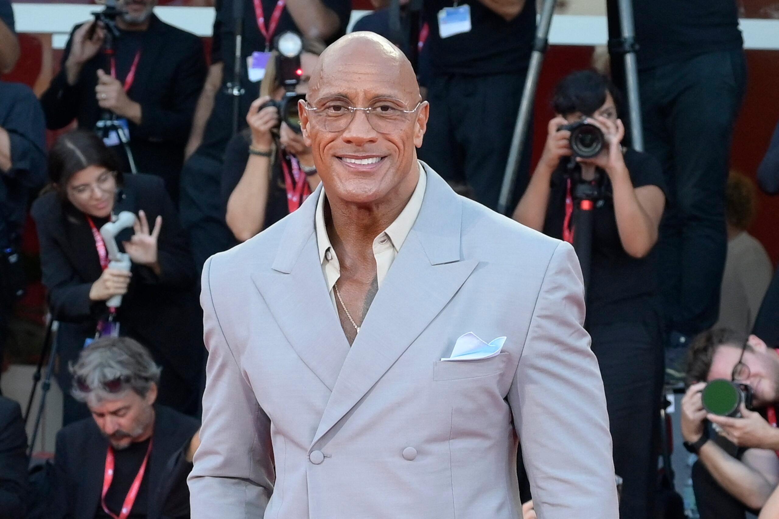 Dwayne Johnson at The Smashing Machine Red Carpet In Italy