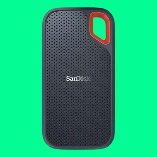 SanDisk Extreme Pro 2external SSD on colourful background