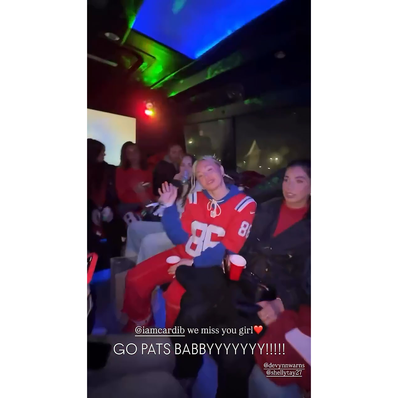 Devynn Warns Instagram Patriots WAGs Sent Message to Cardi B on Raucous Party Bus Before Playoff Game