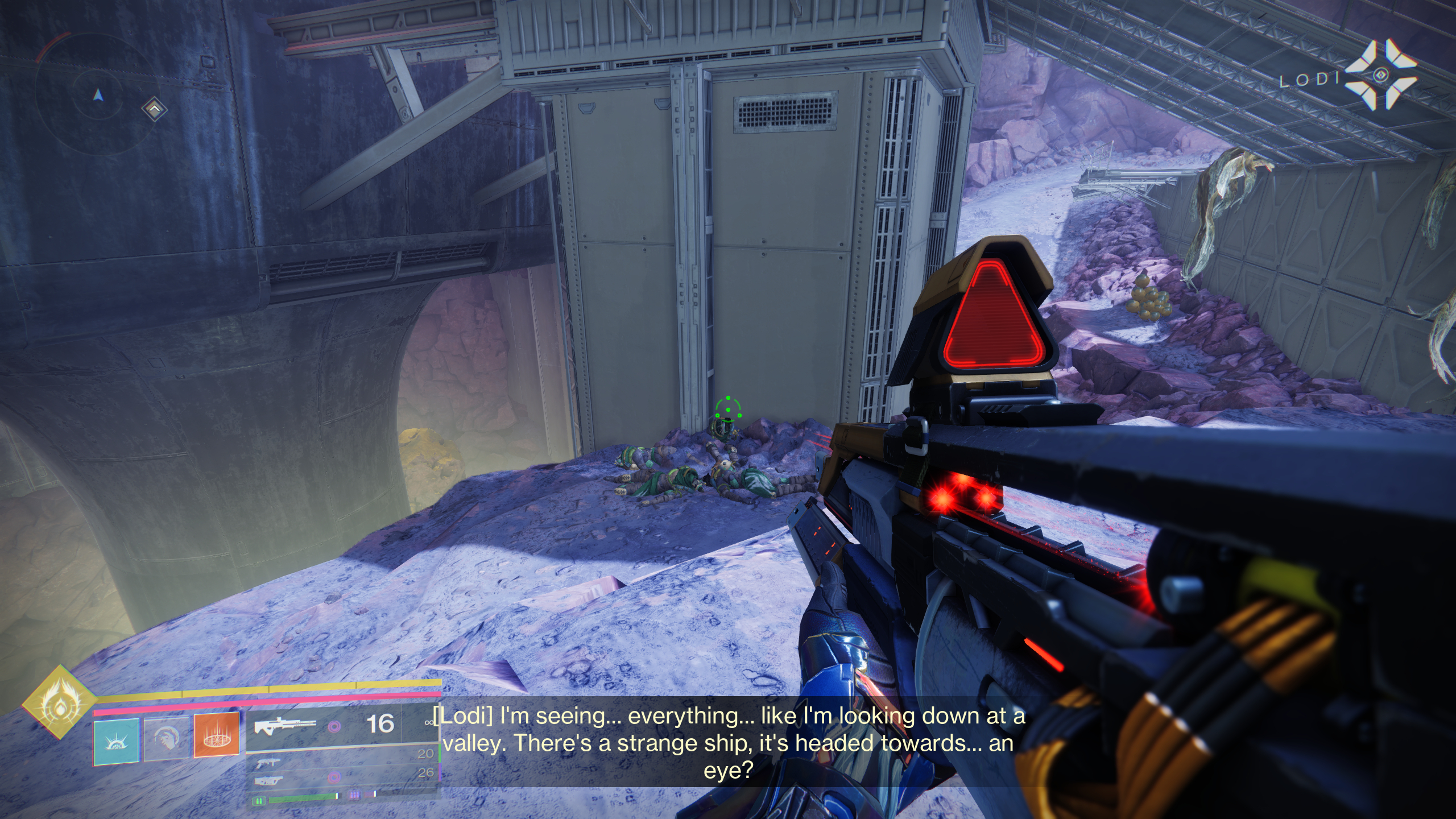 Destiny 2 Vessel of the Nine quest walkthrough: A pile of dead Fallen with green pustules on a rocky cliff.