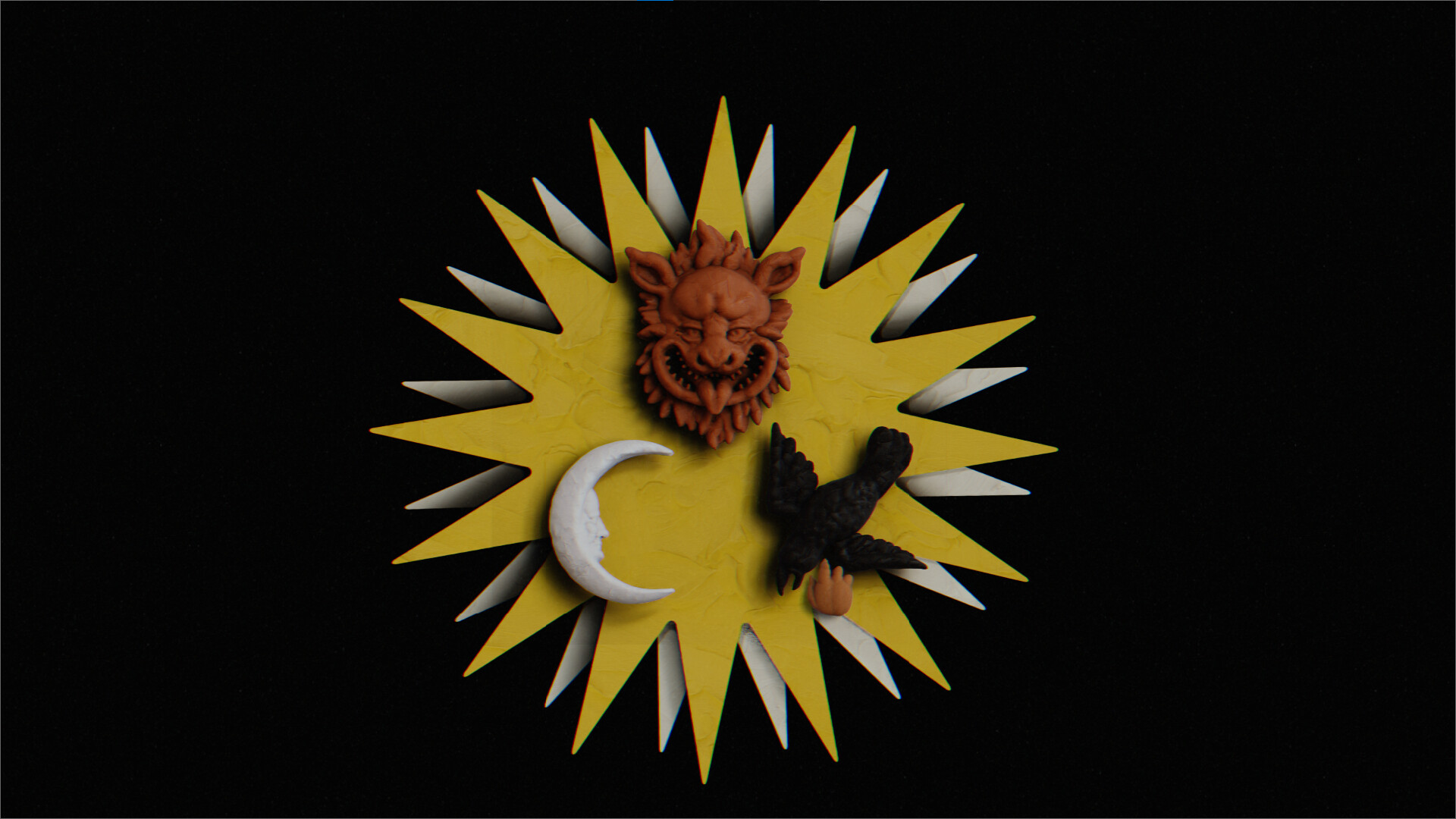 All Living Things logo showing symbol of moon, bird, and lion over sunburst