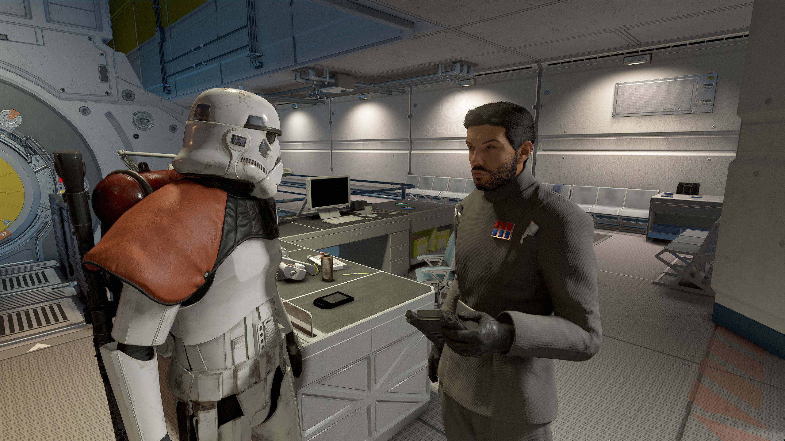 A storm trooper and an Imperial officer