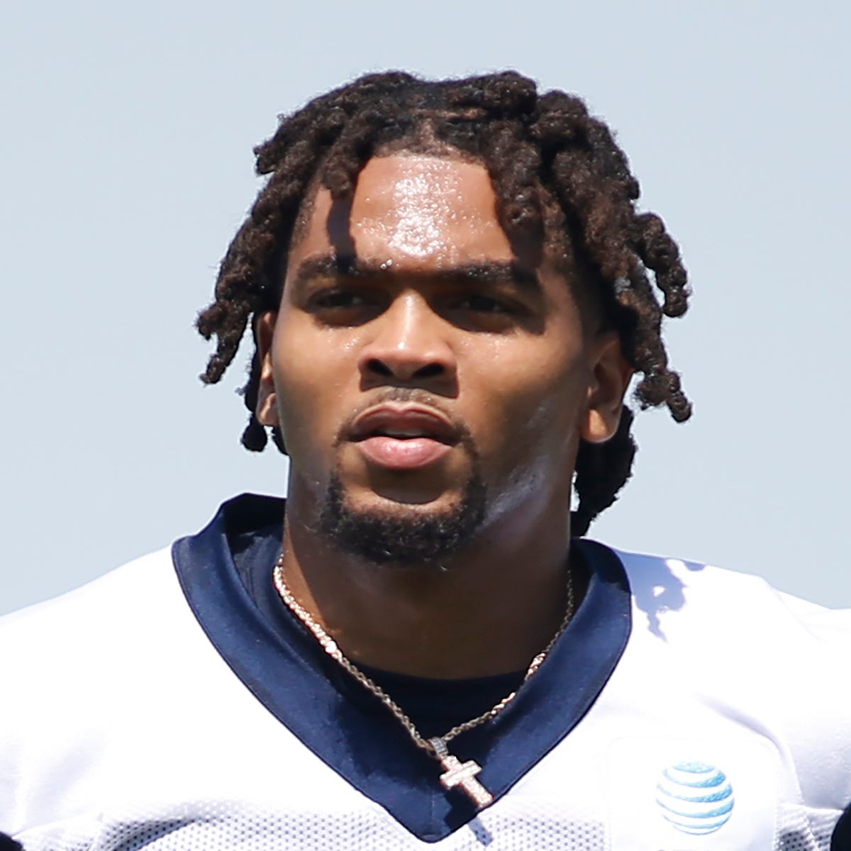 May 14, 2022; Frisco, Texas, USA; Dallas Cowboys runningback Malik Davis (34) runs off the field during practice at the Ford Center at the Star Training Facility in Frisco, Texas. Mandatory Credit: Tim Heitman-USA TODAY Sports