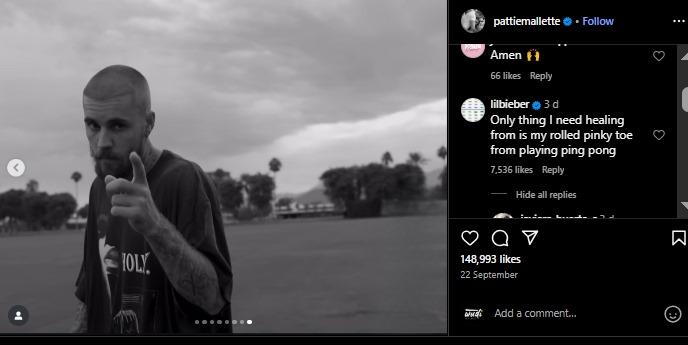 Justin Bieber's response to his mom's prayer request