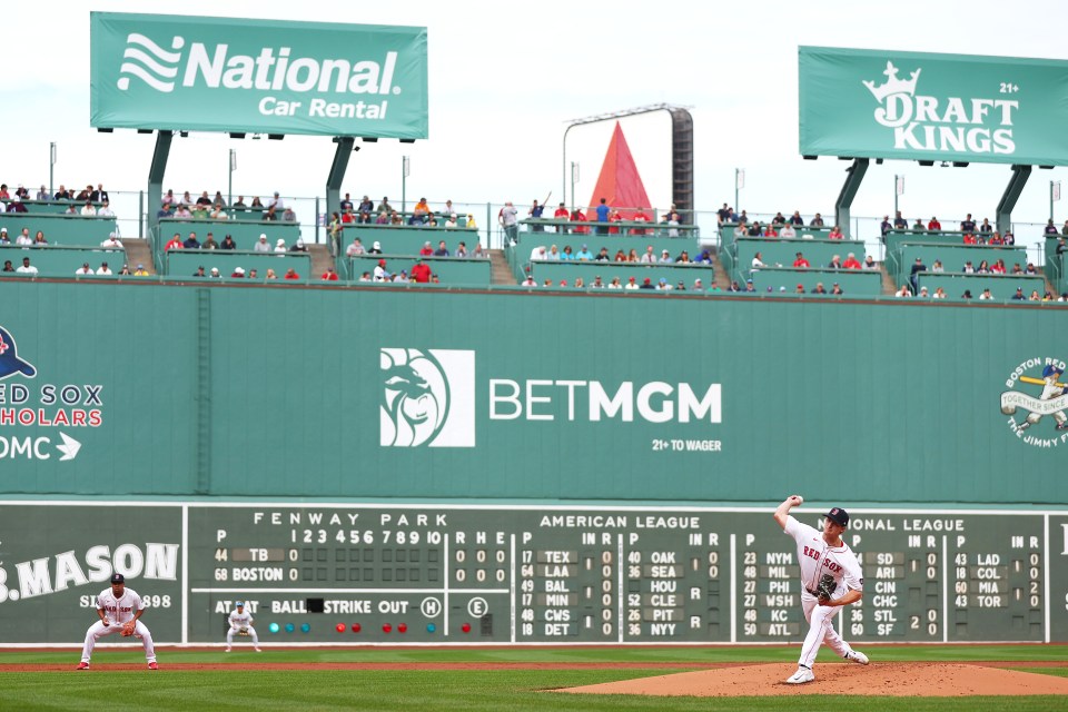 BOSTON, MASSACHUSETTS - SEPTEMBER 29: A general view inside Fenway Park in front of the Green Monster as starting pitcher Quinn Priester #68 of the Boston Red Sox throws against the Tampa Bay Rays during the second inning at Fenway Park on September 29, 2024 in Boston, Massachusetts. (Photo by Maddie Meyer/Getty Images)