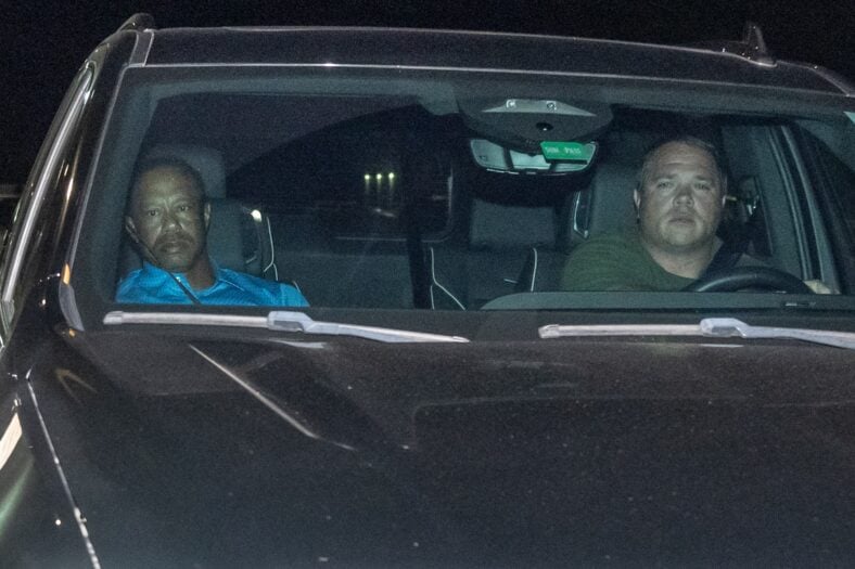 Tiger Woods seen after being released following DUI arrest
