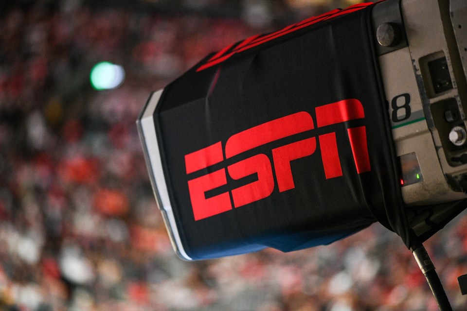 BOSTON, MA - JULY 15: A general view of the ESPN logo on a broadcast camera during a WNBA game between the Indiana Fever and the Connecticut Sun on July 15, 2025, at TD Garden in Boston, MA. (Photo by Erica Denhoff/Icon Sportswire via Getty Images)