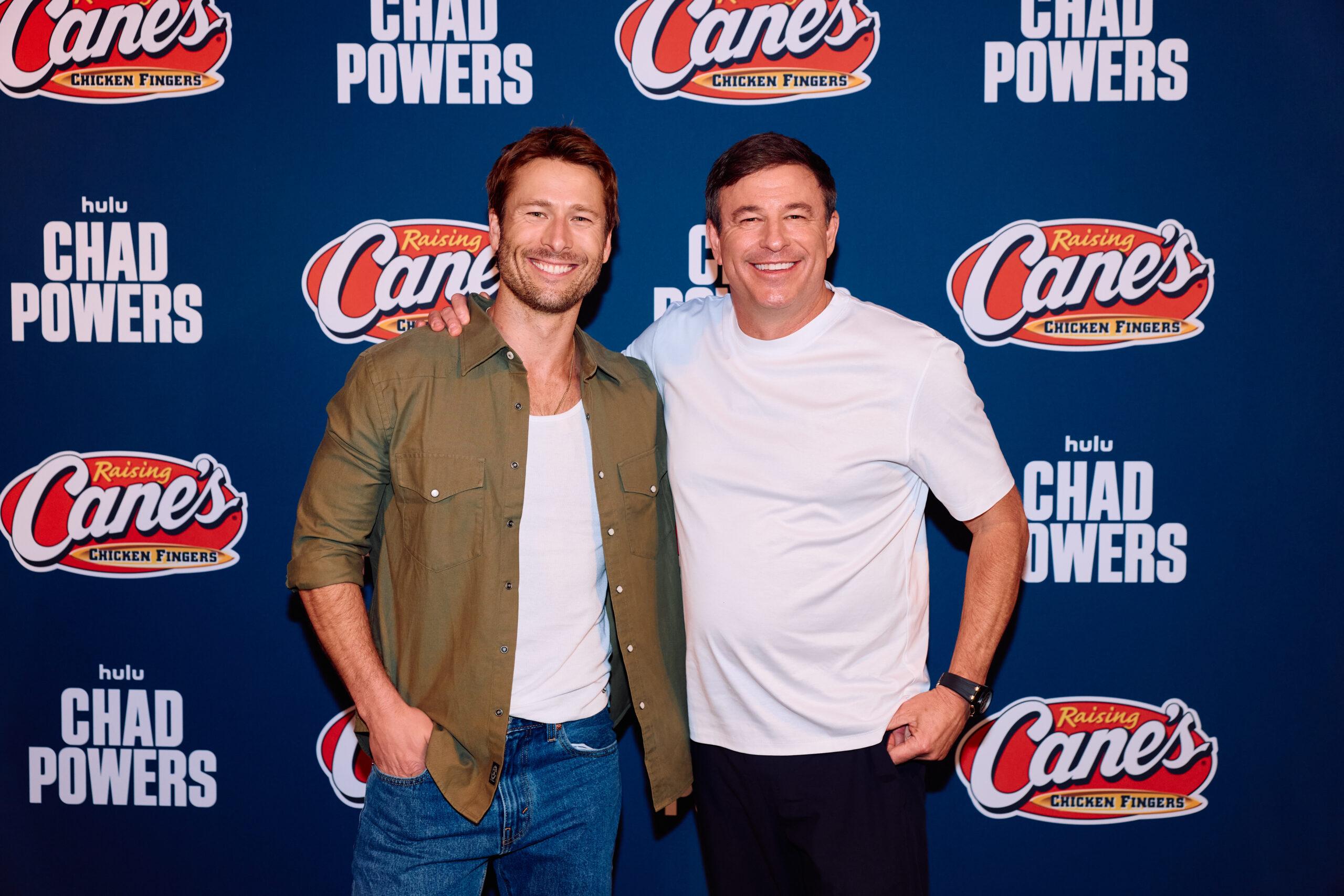 Glen Powell and Todd Graves at launch party