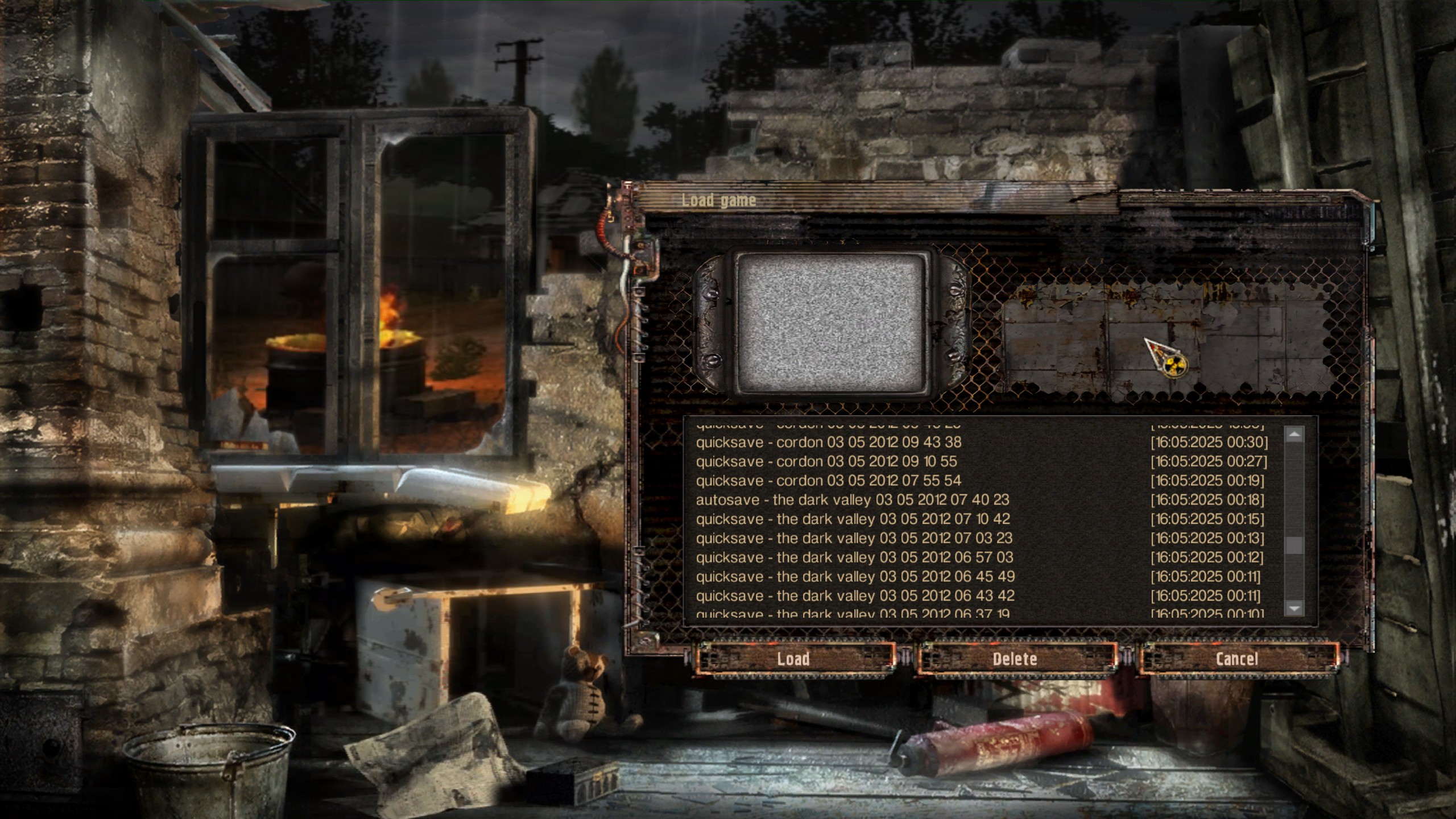 A big list of quicksaves in Stalker: Shadow of Chornobyl.