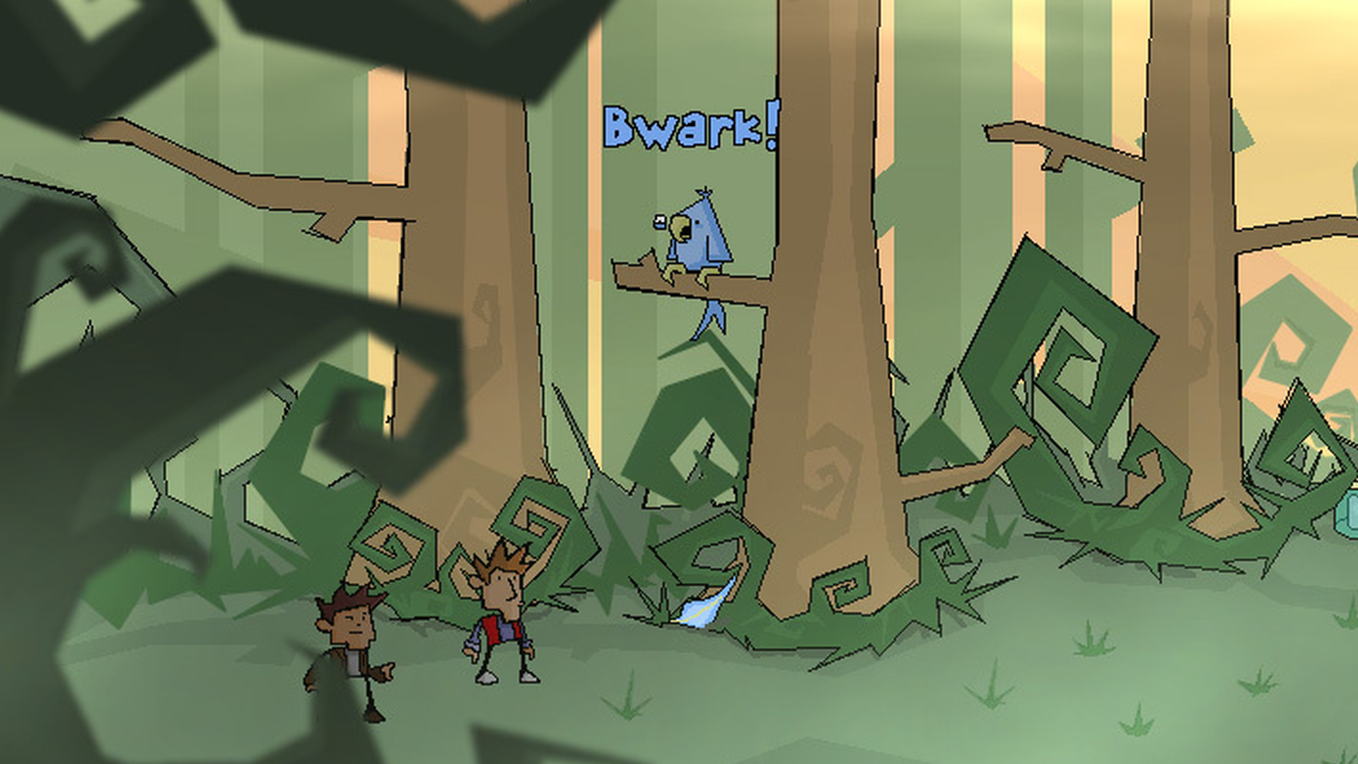 A bird squawking in Time Gentlemen, Please!