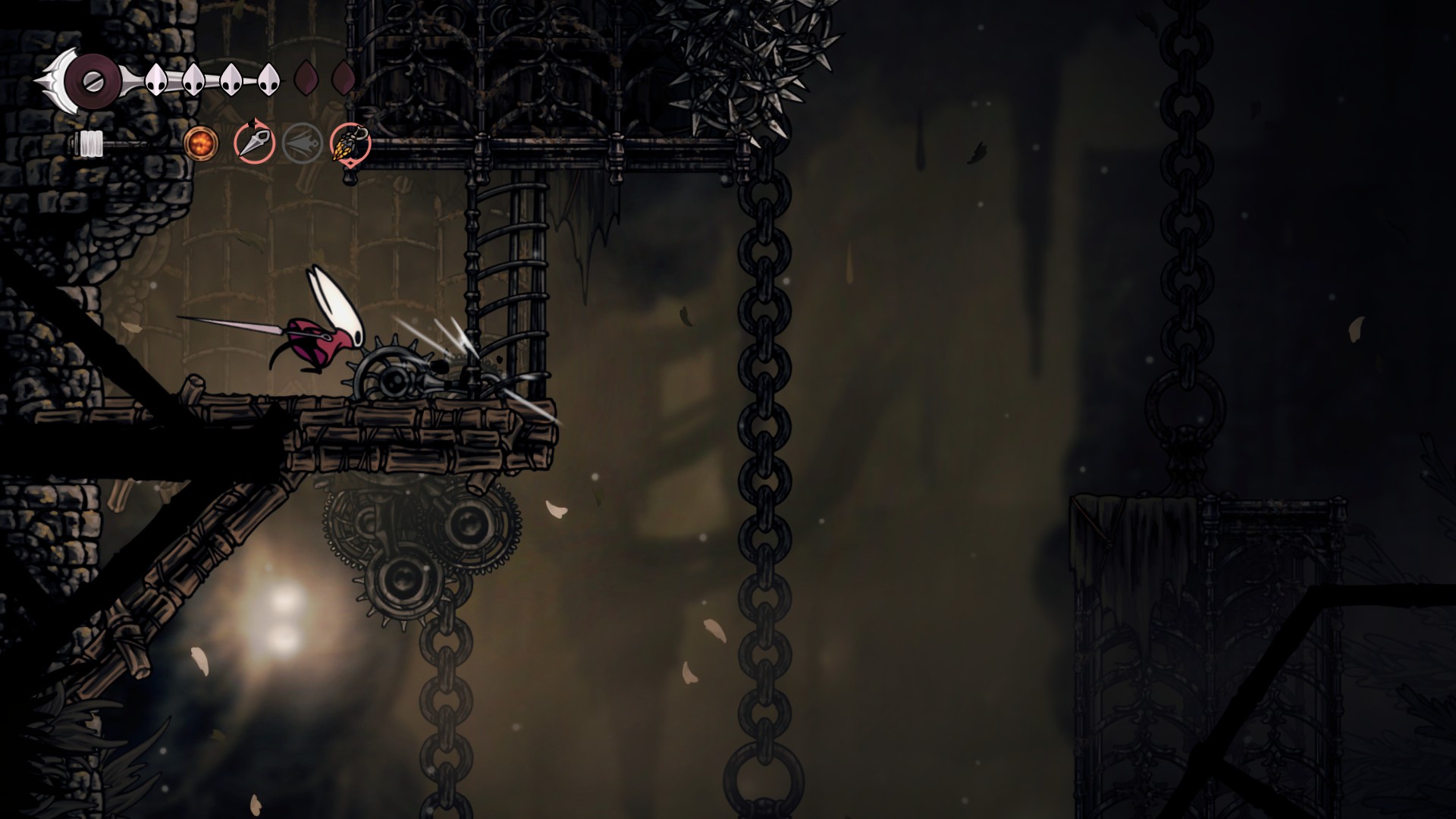 A series of images showing a shortcut to the Sinner's Road bench jumping puzzle in Hollow Knight: Silksong.