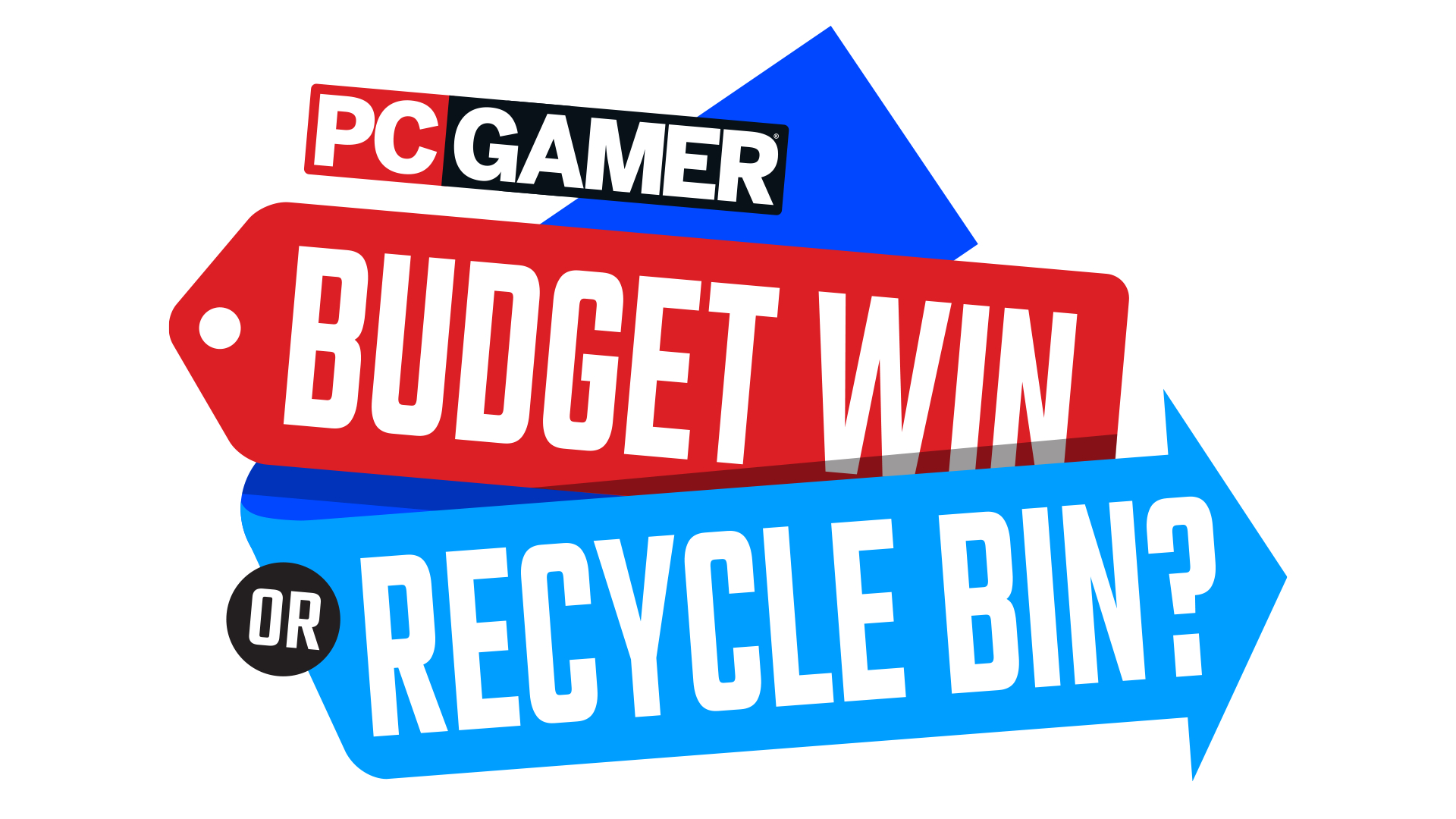 The red and blue logo for Budget Win or Recycle Bin, with the PC Gamer logo in the top left