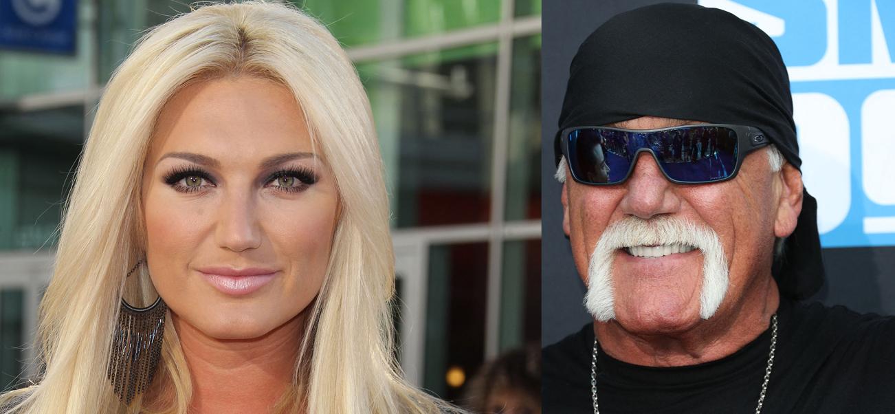 A photo collage of Brooke Hogan and Hulk Hogan