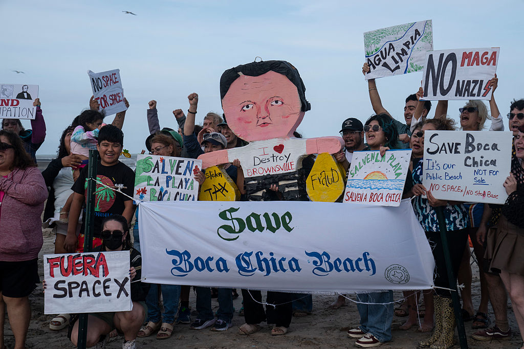 Protestors oppose the incorporation of Boca Chica Village into Starbase.