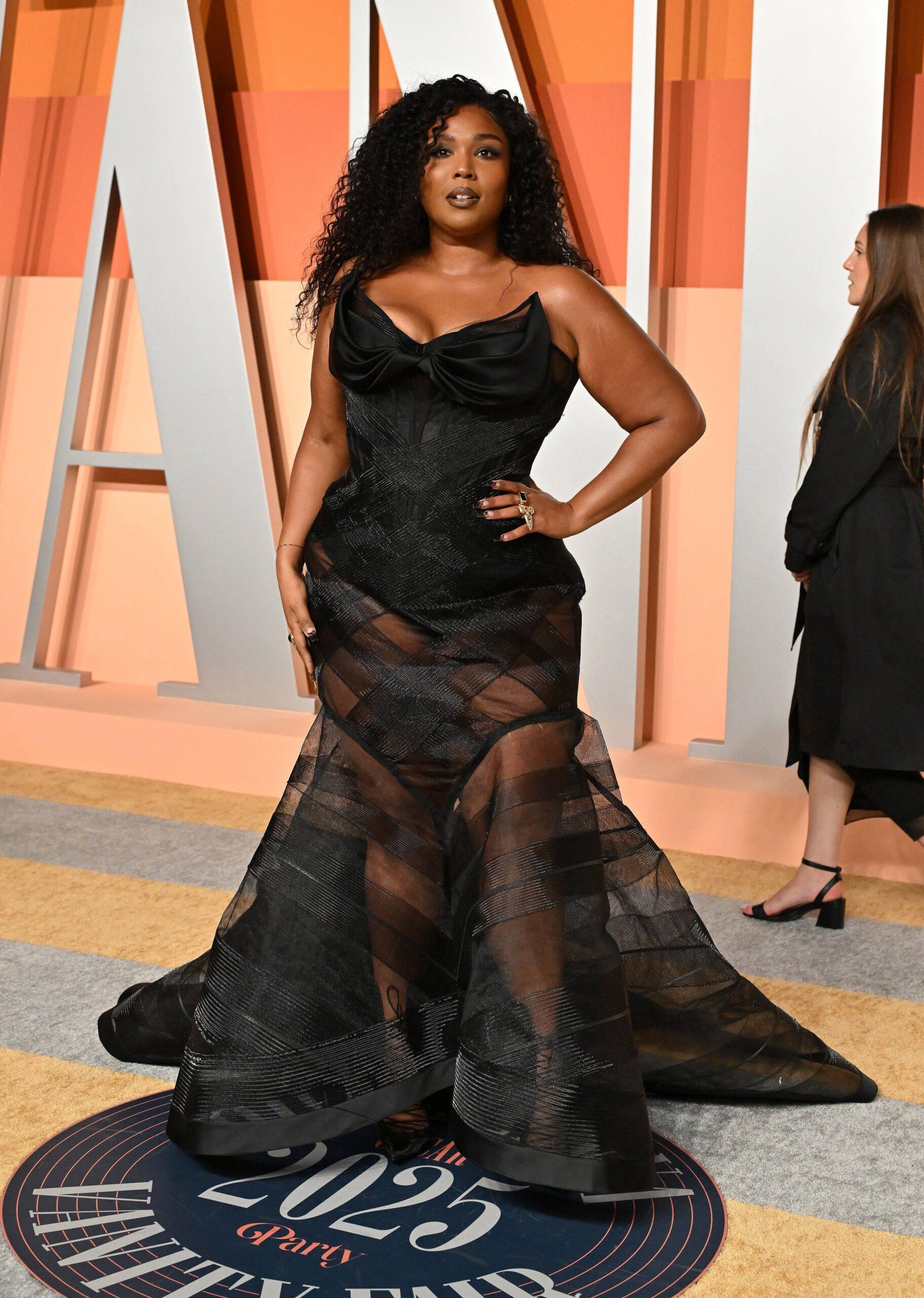 Lizzo at the Vanity Fair Oscar Party held at the Wallis Annenberg Center for the Performing Arts on March 2, 2025 in Beverly Hills, CA.