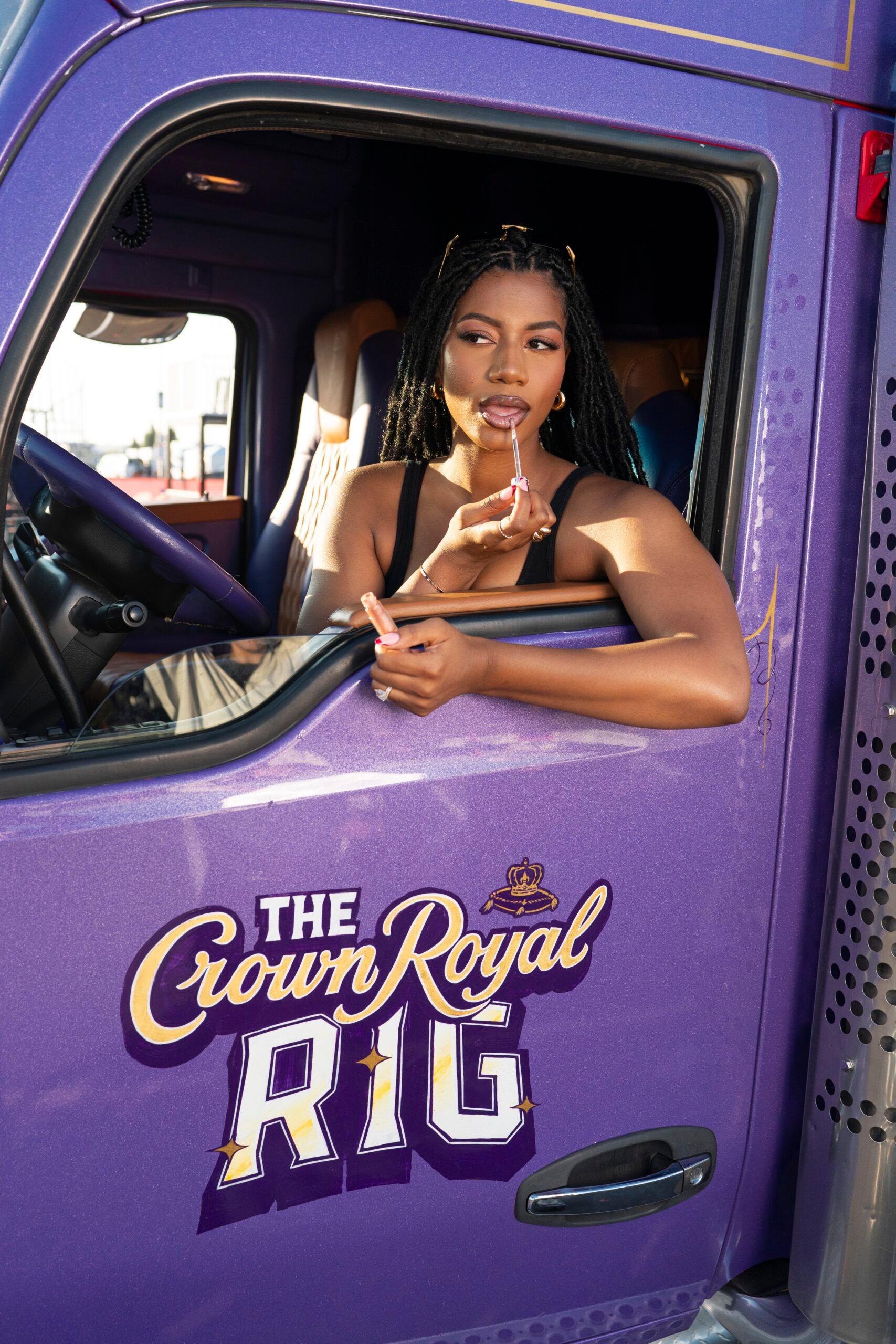 Taylor Rooks in Crown Royal truck
